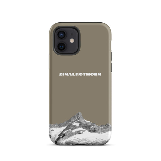 iPhone 16 Pro Max Hardcase mit Zinalrothorn-Motiv in Graubraun, Berggipfel zwischen Zinal und Zermatt im Wallis