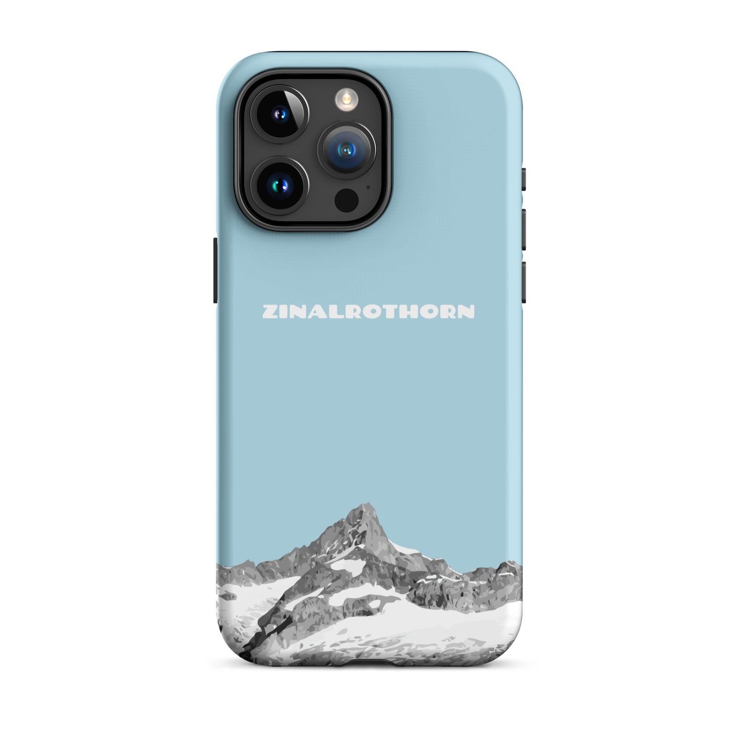 iPhone Case - Zinalrothorn - Hellblau für Apple iPhone 15 Pro Max: Hard Case mit dem Berggipfel des Zinalrothorns zwischen Zinal und Zermatt im Wallis