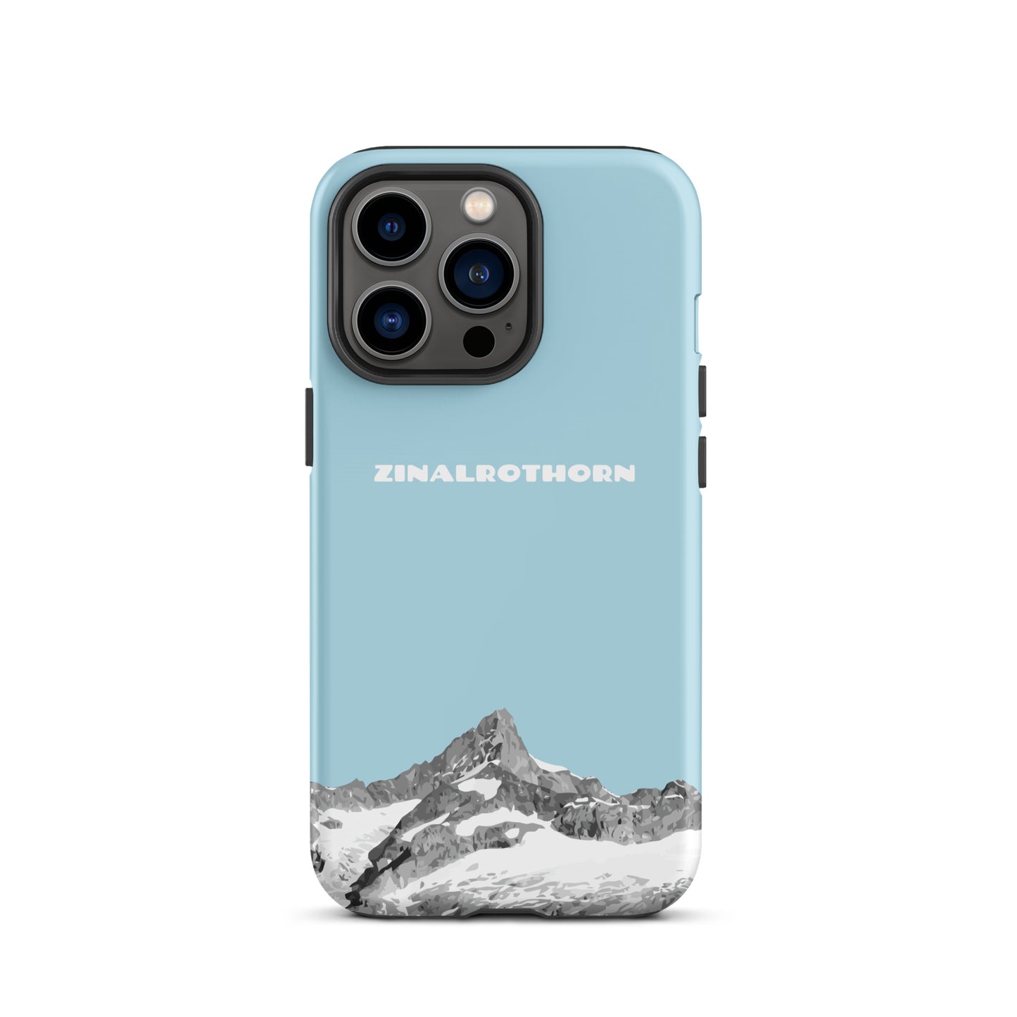 iPhone Case - Zinalrothorn - Hellblau für Apple iPhone 13 Pro: Hard Case mit dem Berggipfel des Zinalrothorns zwischen Zinal und Zermatt im Wallis