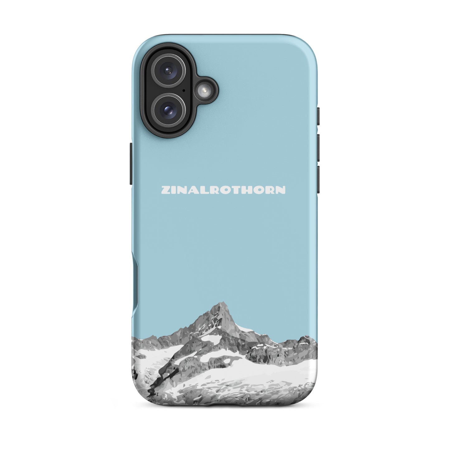iPhone Case - Zinalrothorn - Hellblau für Apple iPhone 16 Plus: Hard Case mit dem Berggipfel des Zinalrothorns zwischen Zinal und Zermatt im Wallis