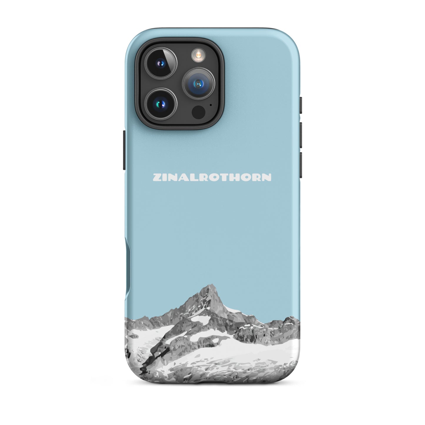 iPhone Case - Zinalrothorn - Hellblau für Apple iPhone 16 Pro Max: Hard Case mit dem Berggipfel des Zinalrothorns zwischen Zinal und Zermatt im Wallis