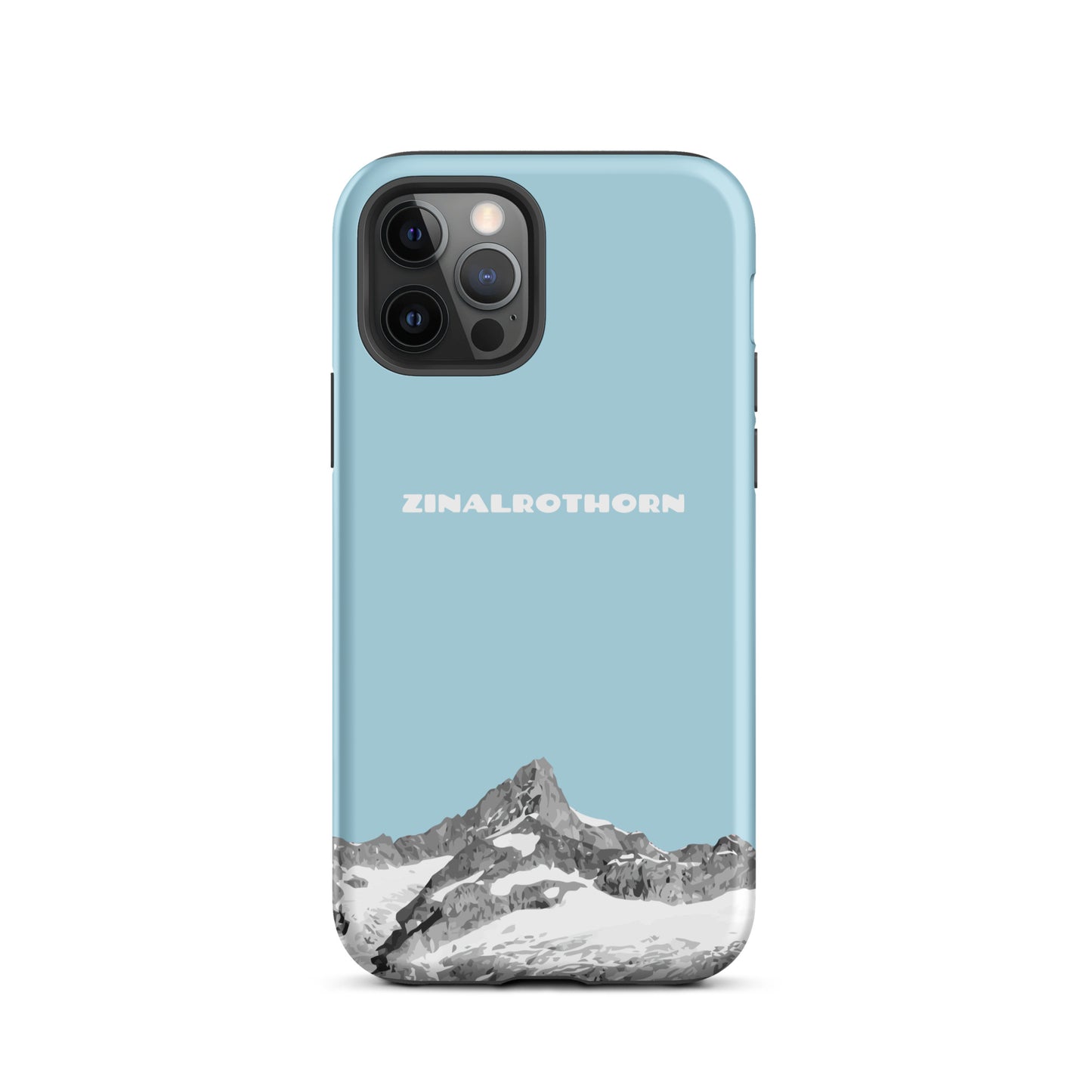 iPhone Case - Zinalrothorn - Hellblau für Apple iPhone 12 Pro: Hard Case mit dem Berggipfel des Zinalrothorns zwischen Zinal und Zermatt im Wallis