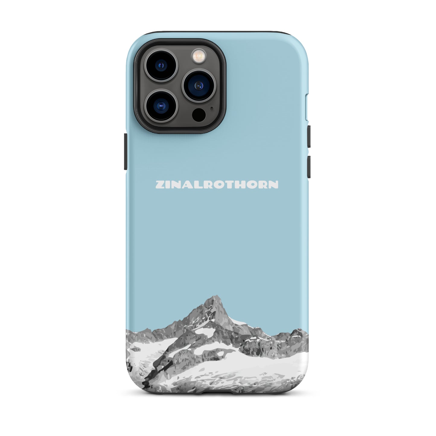 iPhone Case - Zinalrothorn - Hellblau für Apple iPhone 13 Pro Max: Hard Case mit dem Berggipfel des Zinalrothorns zwischen Zinal und Zermatt im Wallis