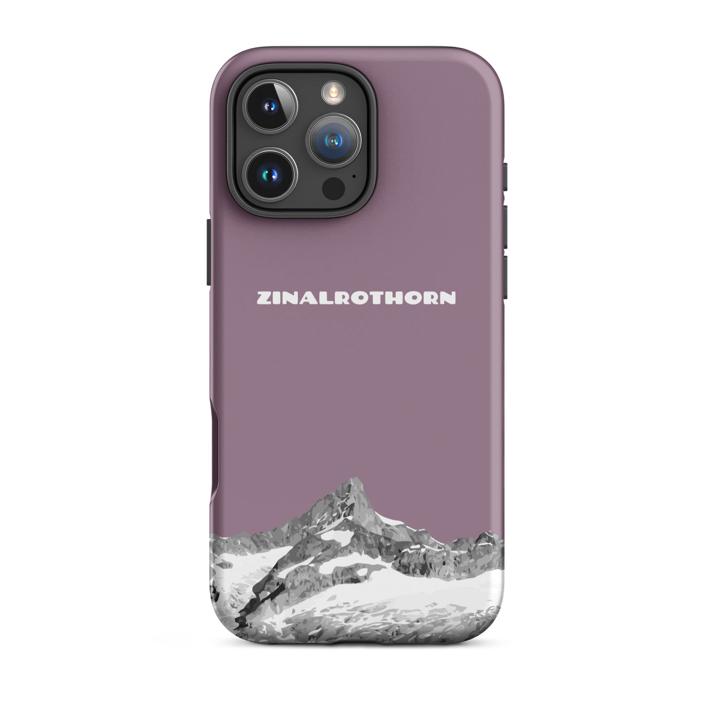 iPhone Case - Zinalrothorn - Pastellviolett für Apple iPhone 16 Pro Max: Hard Case mit dem Berggipfel des Zinalrothorns zwischen Zinal und Zermatt im Wallis
