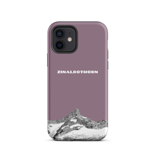 Pastellviolette iPhone 16 Pro Max Hard Case mit Zinalrothorn-Bergmotiv, robustes Design für optimalen Schutz