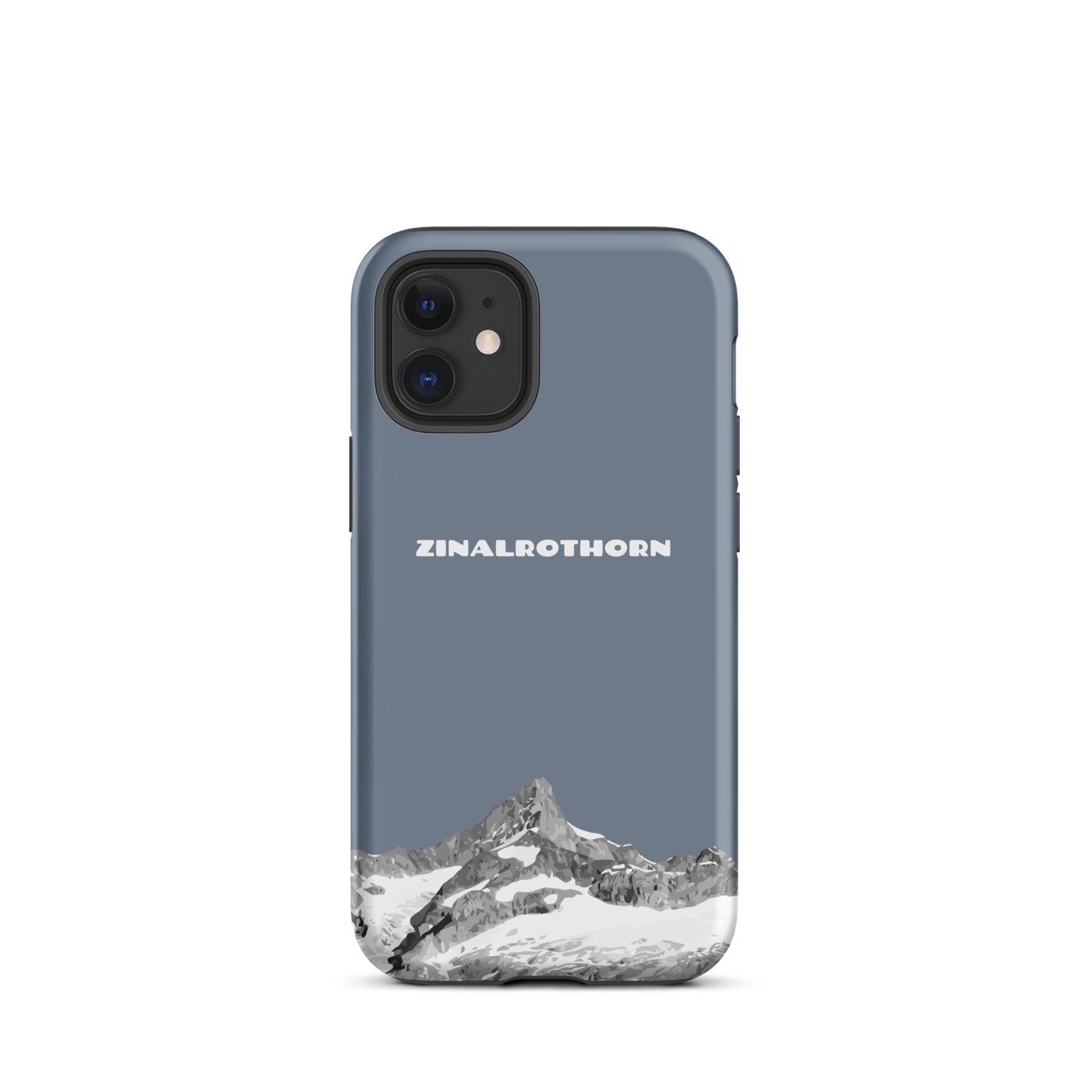 iPhone Case - Zinalrothorn - Schiefergrau für Apple iPhone 12 mini: Hard Case mit dem Berggipfel des Zinalrothorns zwischen Zinal und Zermatt im Wallis