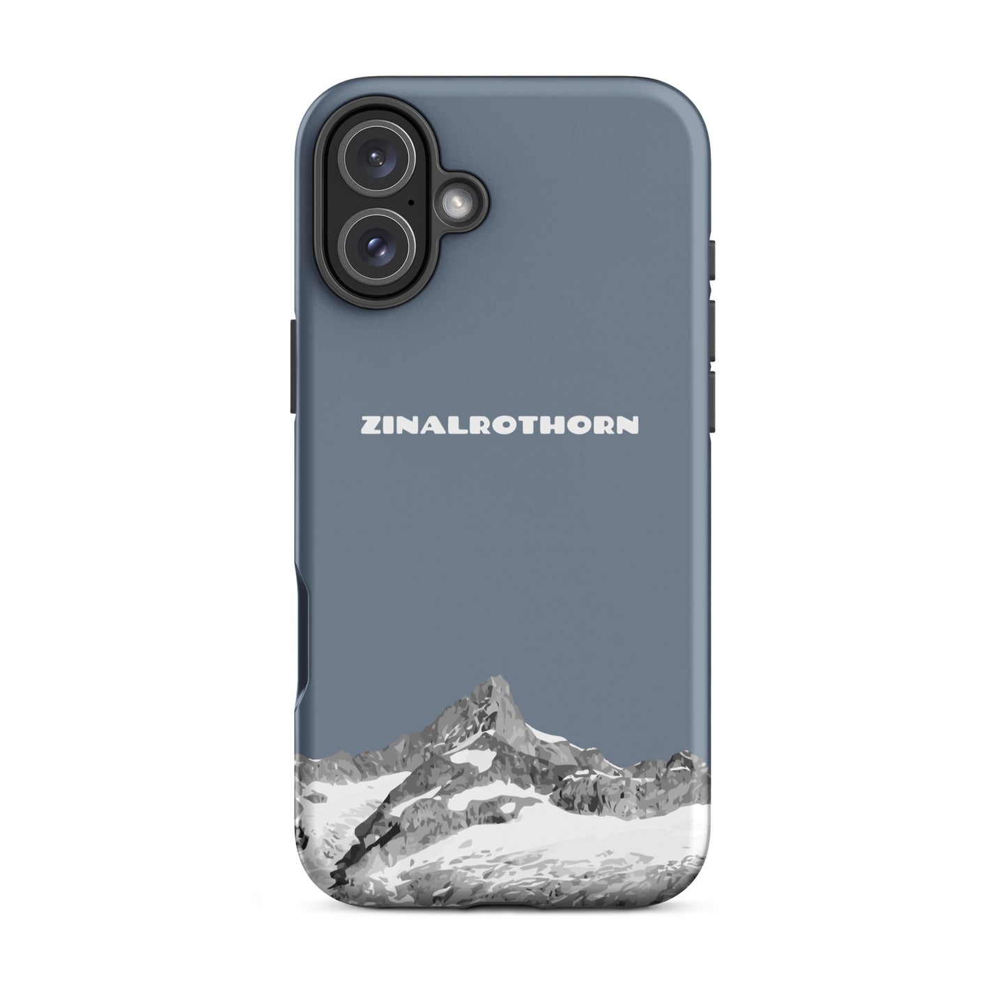 iPhone Case - Zinalrothorn - Schiefergrau für Apple iPhone 16 Plus: Hard Case mit dem Berggipfel des Zinalrothorns zwischen Zinal und Zermatt im Wallis