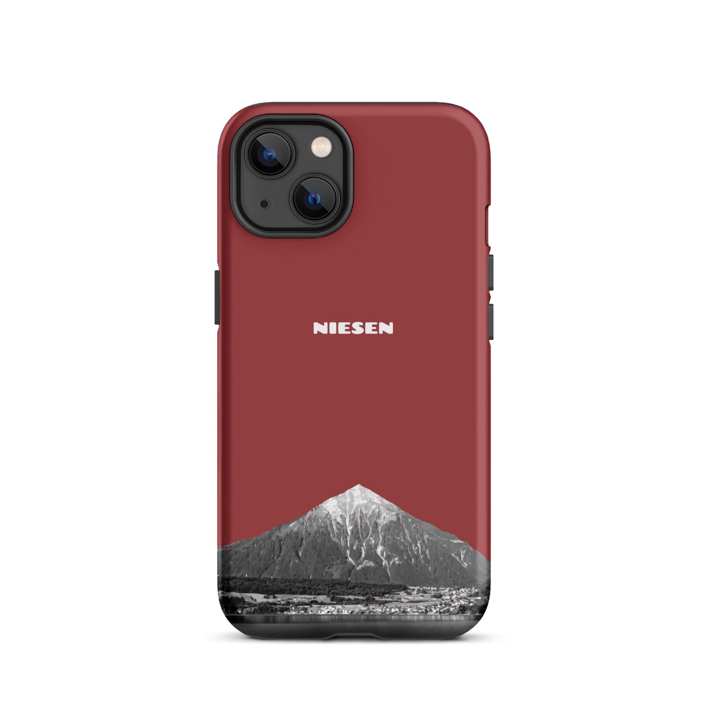 Rote iPhone 13 Hülle mit Niesen-Motiv, matt, stoßfest