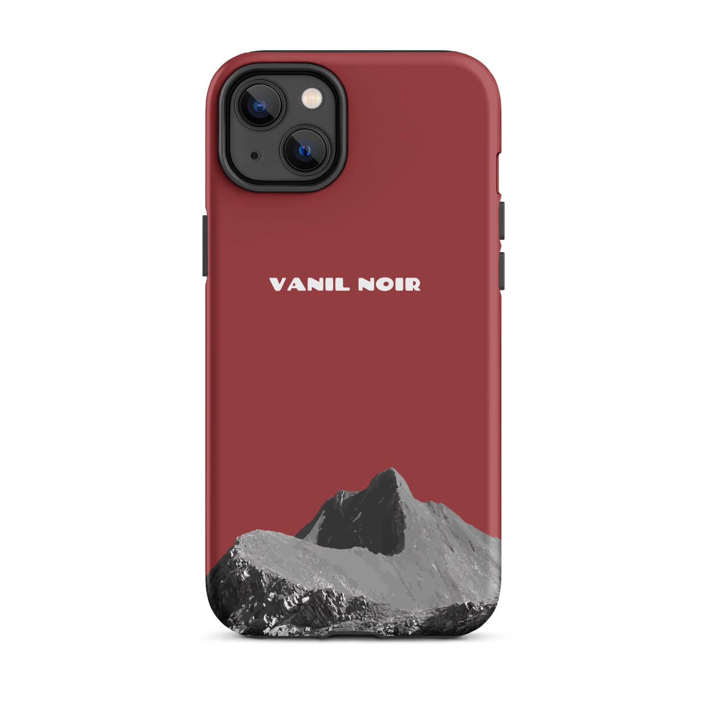 Rote iPhone 14 Plus Hülle mit Vanil Noir Design, matt, stoßfest, präzise Aussparungen.