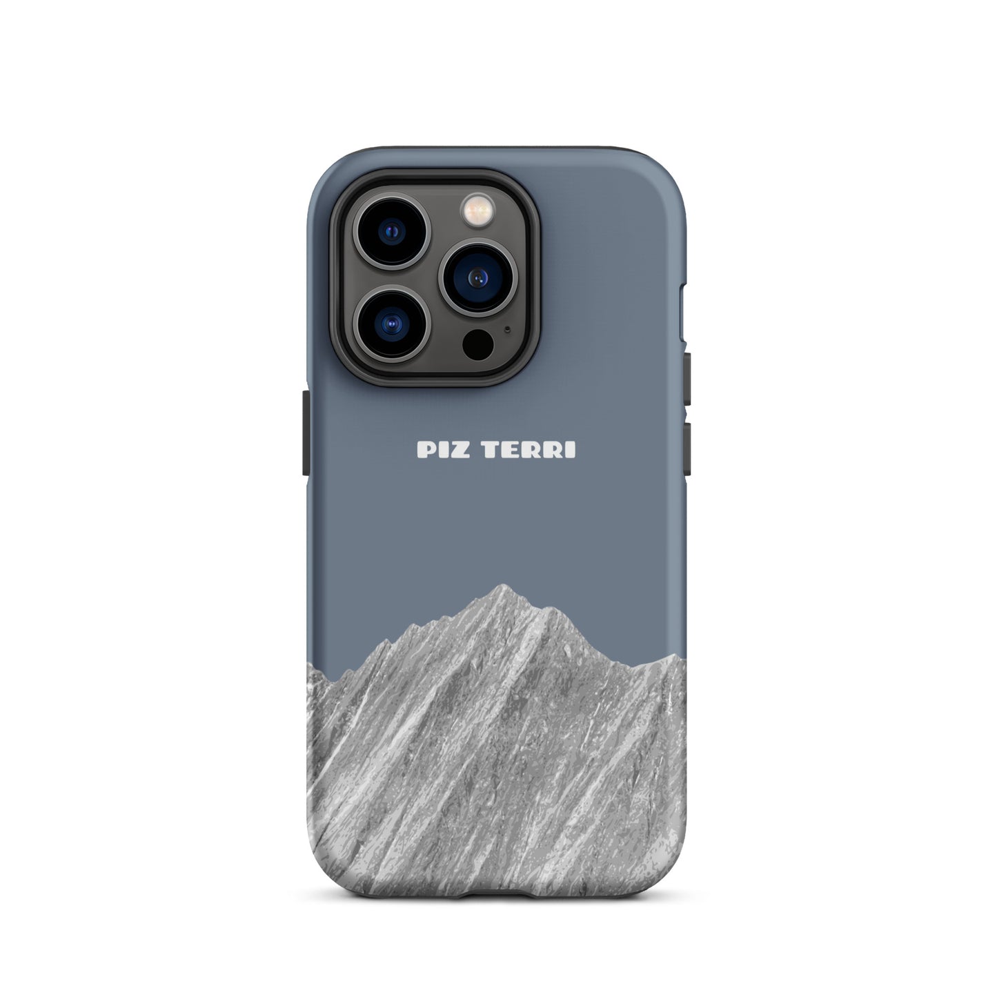 iPhone 14 Pro Hülle in Schiefergrau mit mattem Finish, Piz Terri Design