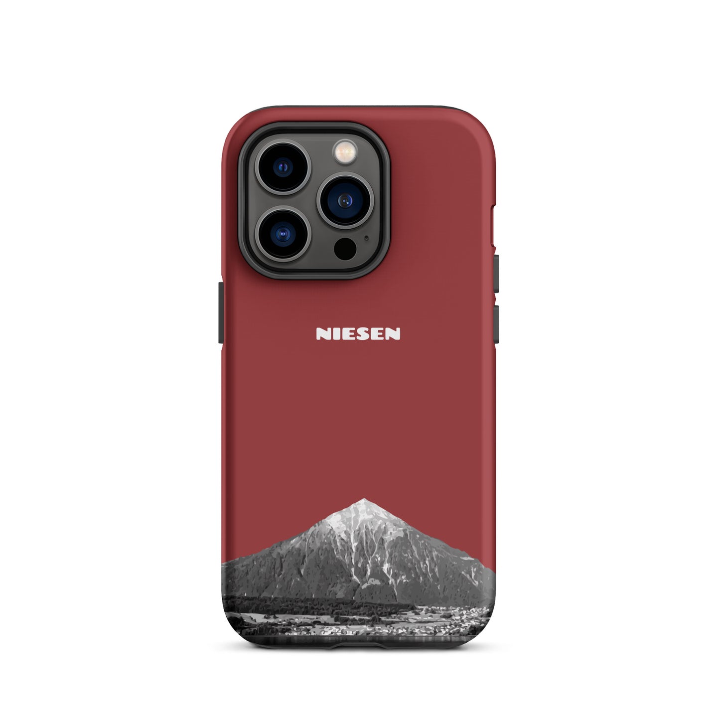 Rote iPhone 14 Pro Handyhülle mit Niesen-Motiv, matt, stoßfest