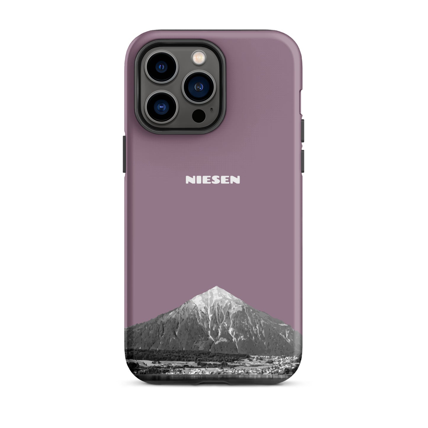 Pastellviolette iPhone 14 Pro Max Hülle mit Niesen-Motiv, matt, stoßfest