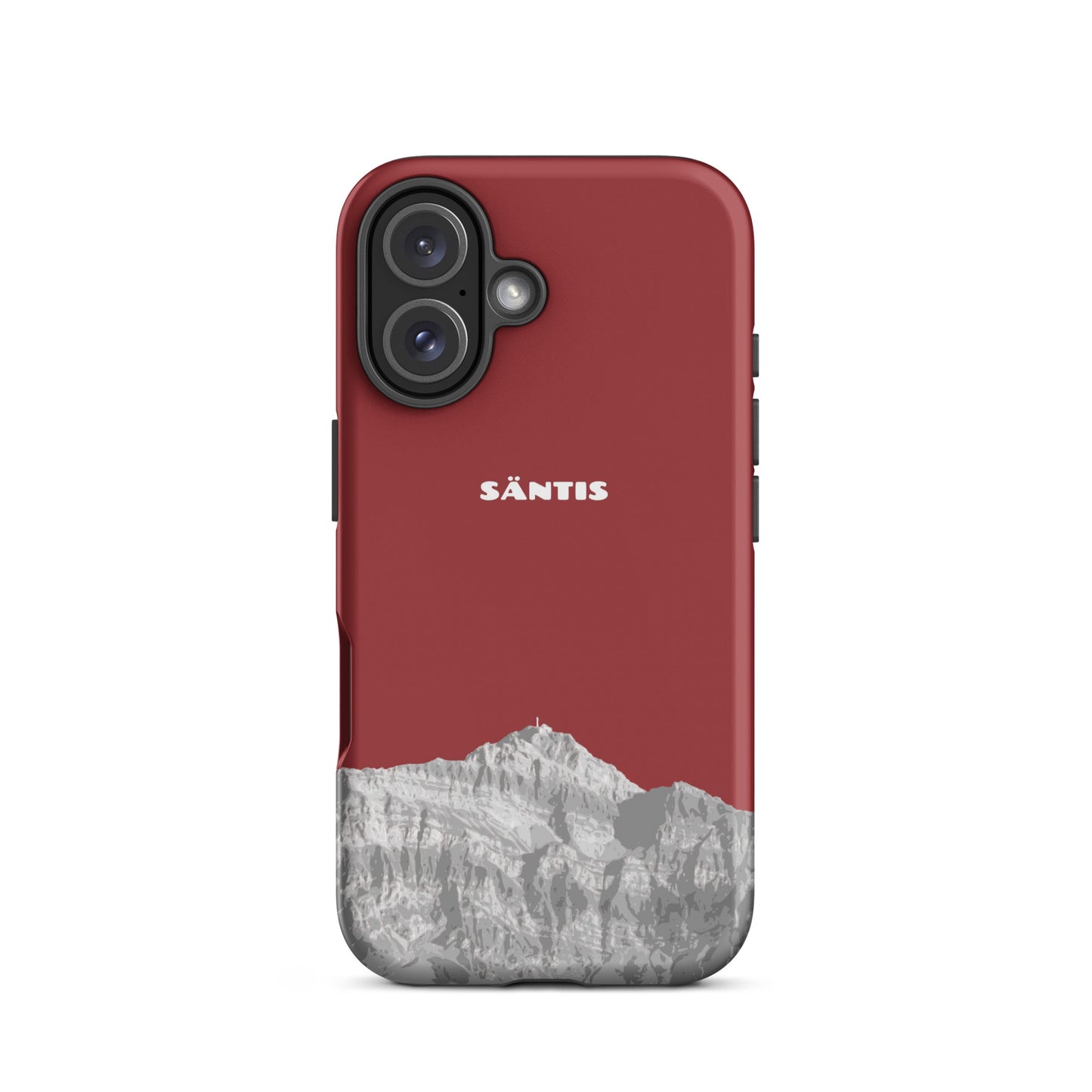 Rote iPhone Hülle mit matte Oberfläche und präzisen Aussparungen für Kamera und Anschlüsse
