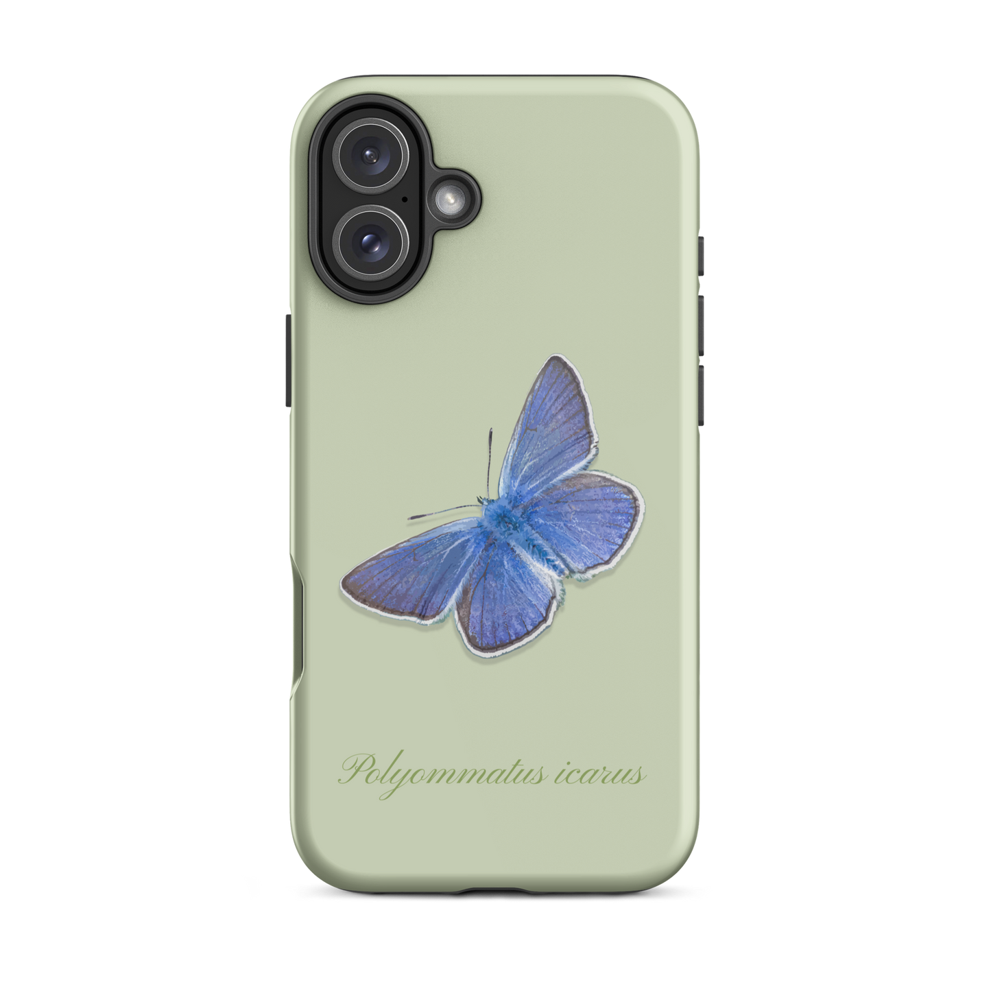 iPhone 16 Plus Handyhülle in Hellgrün, Bläuling Design, matte Oberfläche, robustes Case