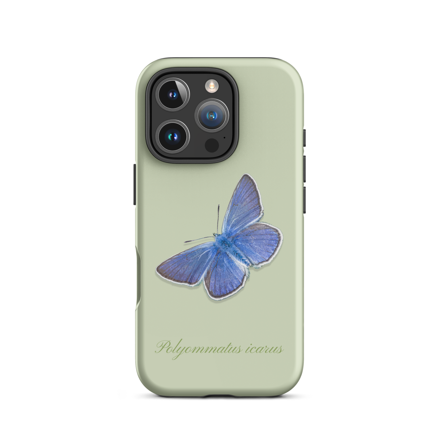 iPhone 16 Pro Hülle in Hellgrün, Bläuling Design, matt, robuste Handyhülle
