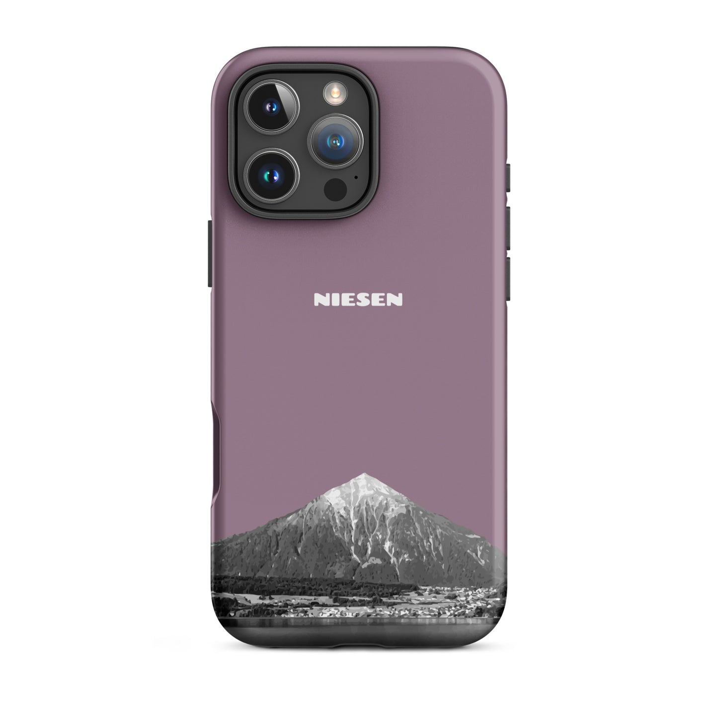 Pastellviolette iPhone 16 Pro Max Handyhülle mit Niesen-Motiv, matt, stoßfest