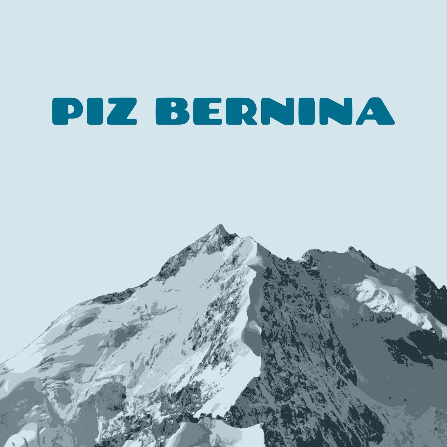 Piz Bernina mit Biancograt in Graubünden.