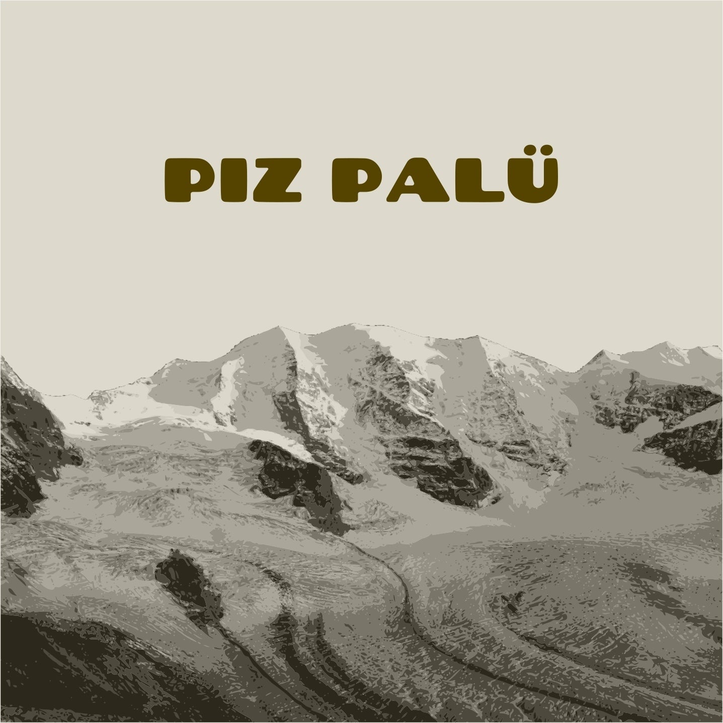 Blick von der Diavolezza auf den Piz Palü im Engadin.