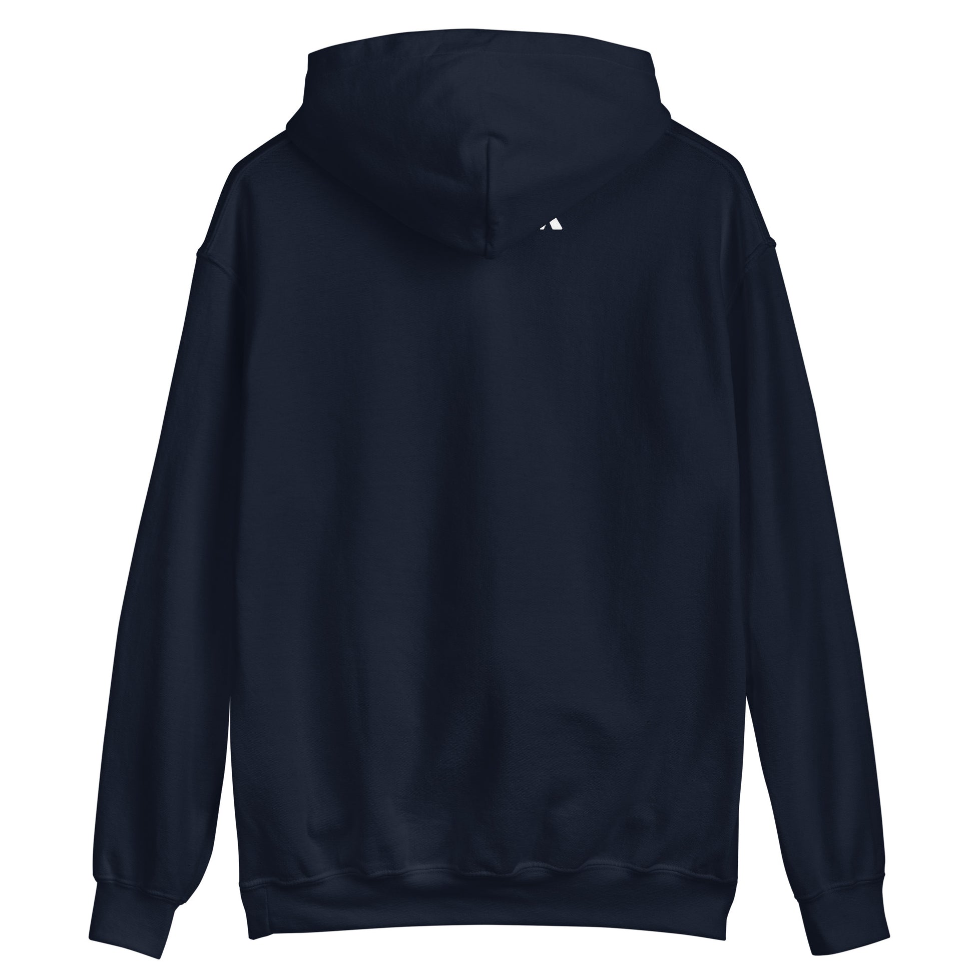 Rückenansicht eines navyblauen Hoodies von Vallada 