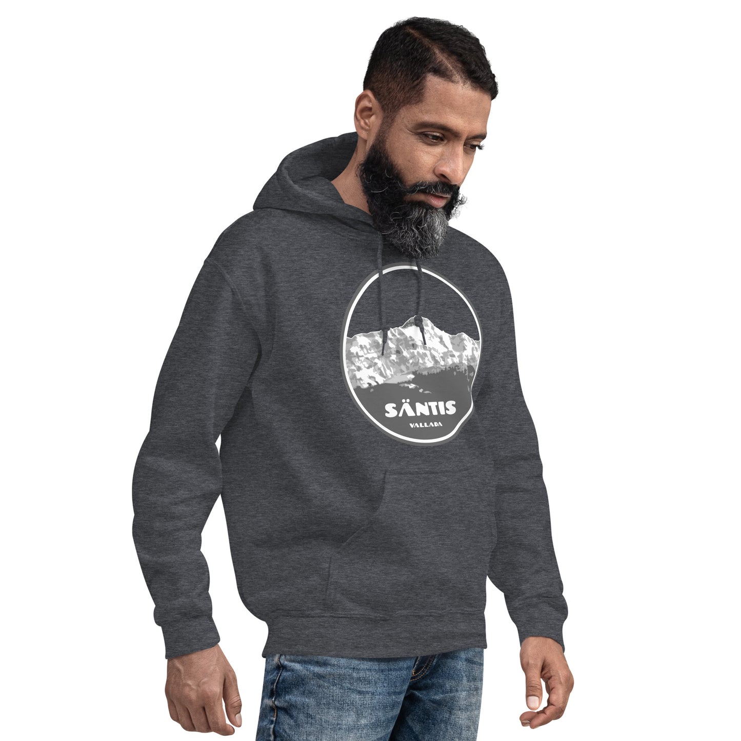 Urchiger appenzeller Bartli mit Hoodie mit  Säntis.