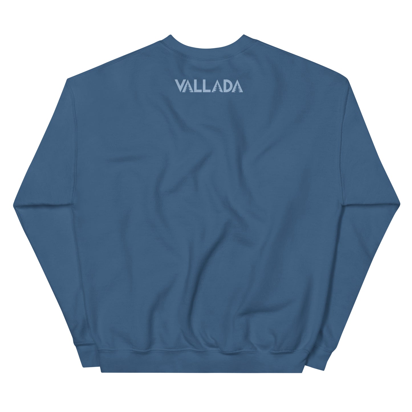 Rückenansicht des indigoblauen Sweatshirts mit Säntis von Vallada.