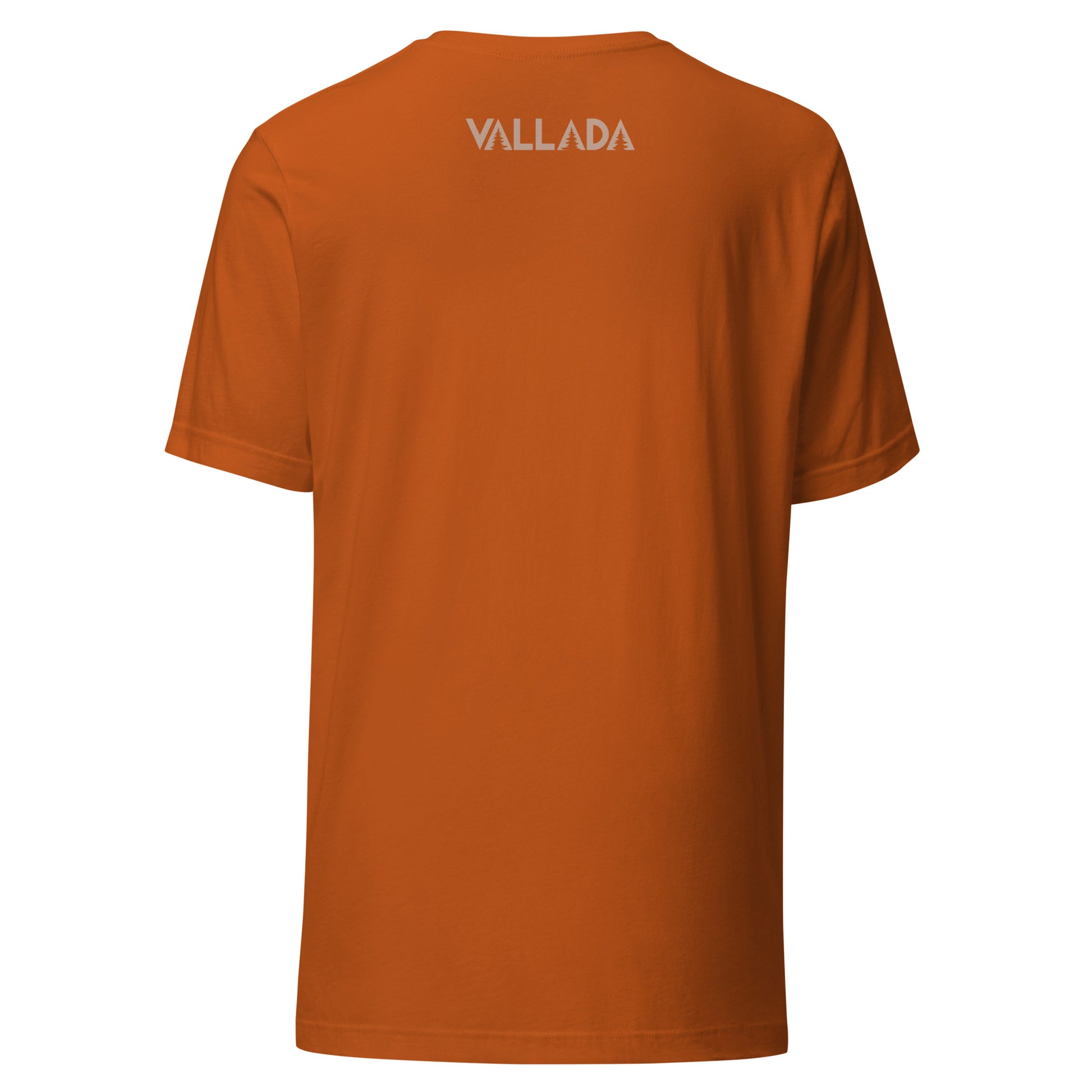 Rückseite eines orangen Damen T-Shirt. 
