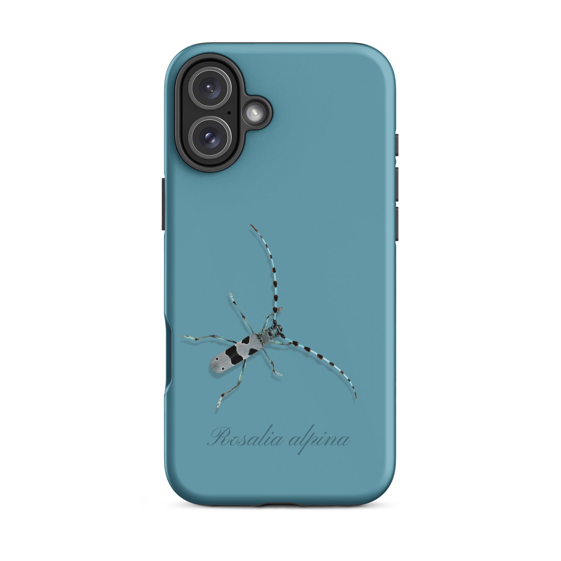 iPhone Case Alpenbock in Gletscherwasserblau mit Alpenmotiv aus Silikon.