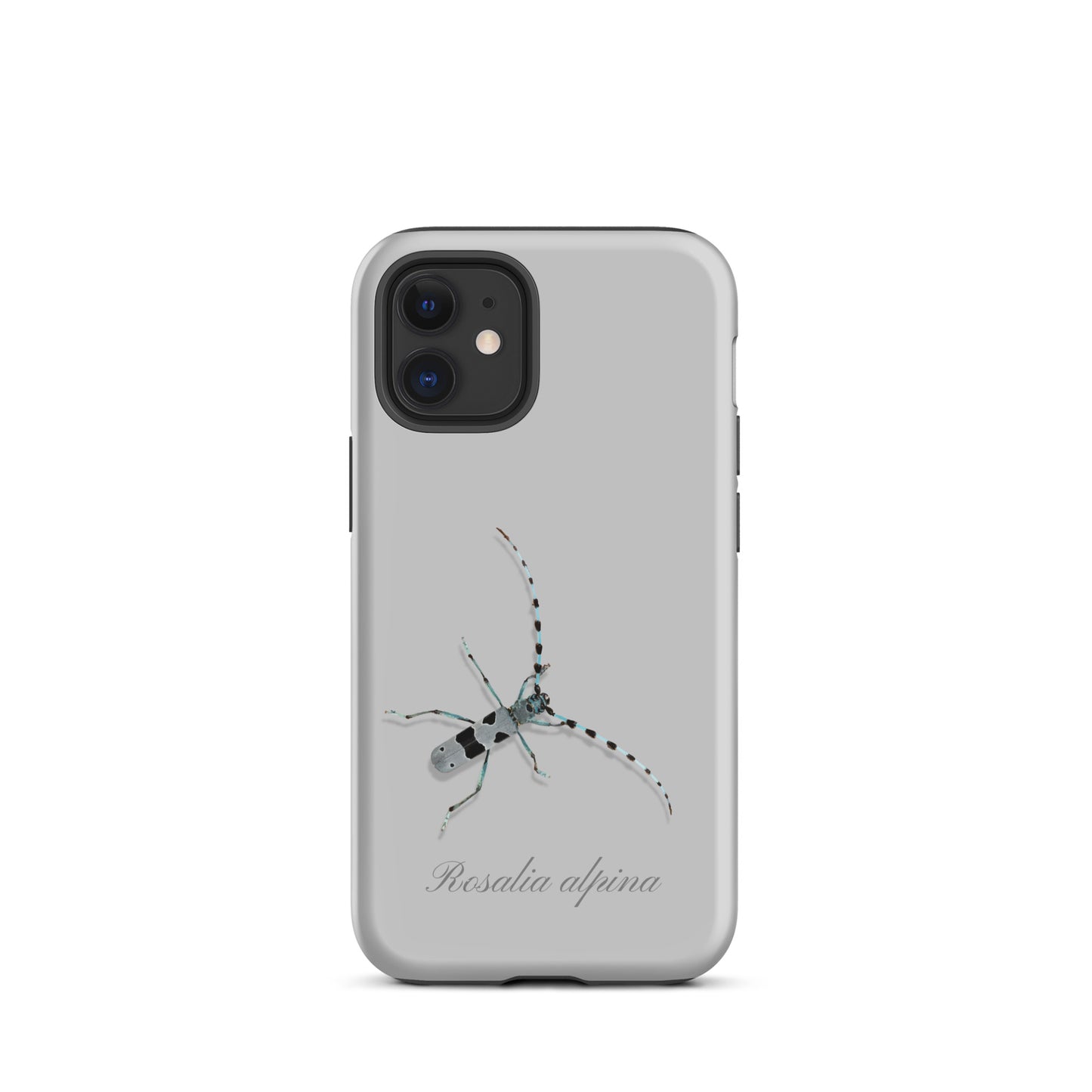 iPhone Hülle Alpenbock in Grau mit Holzmaserung aus nachhaltiger Produktion