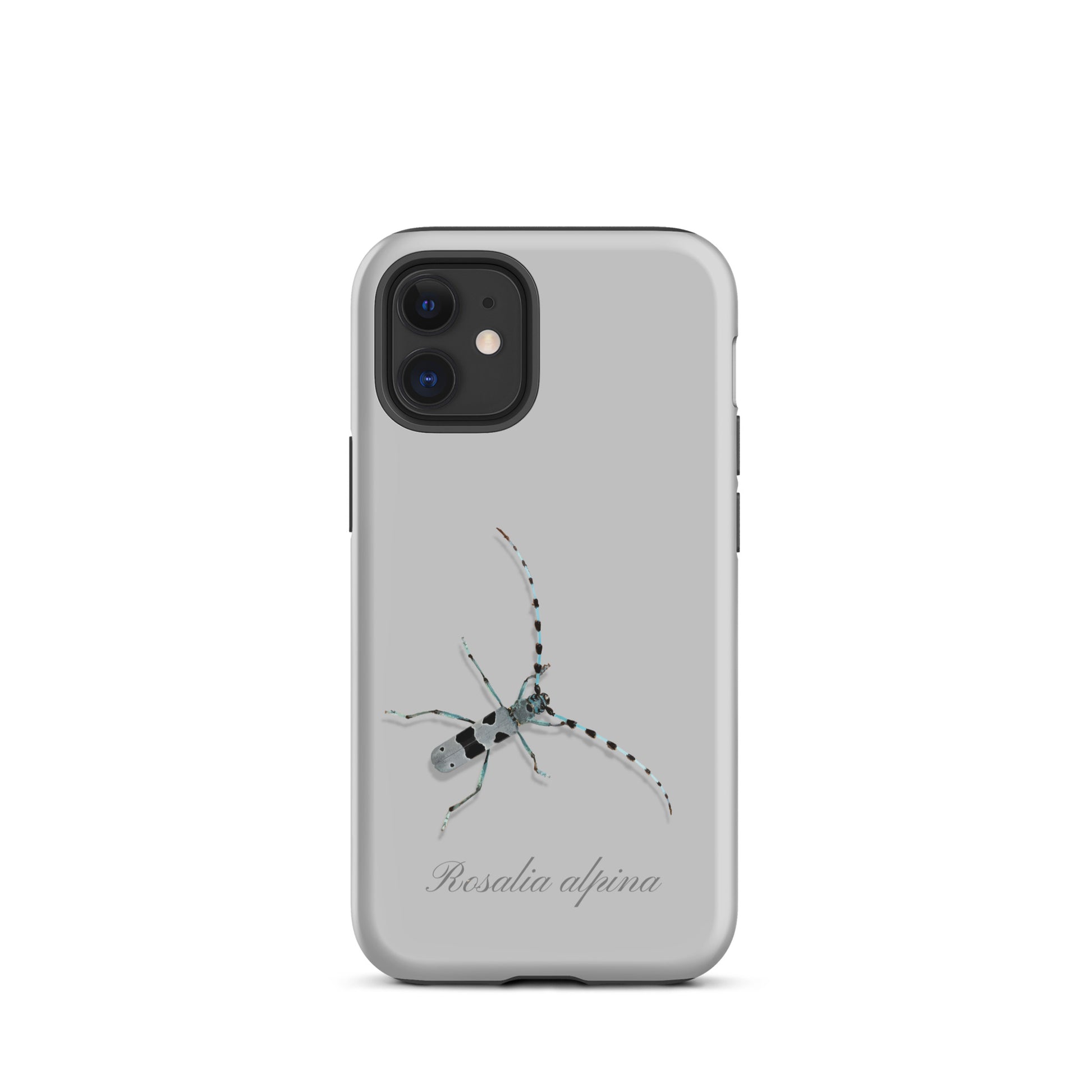 iPhone Hülle Alpenbock in Grau mit Holzmaserung aus nachhaltiger Produktion