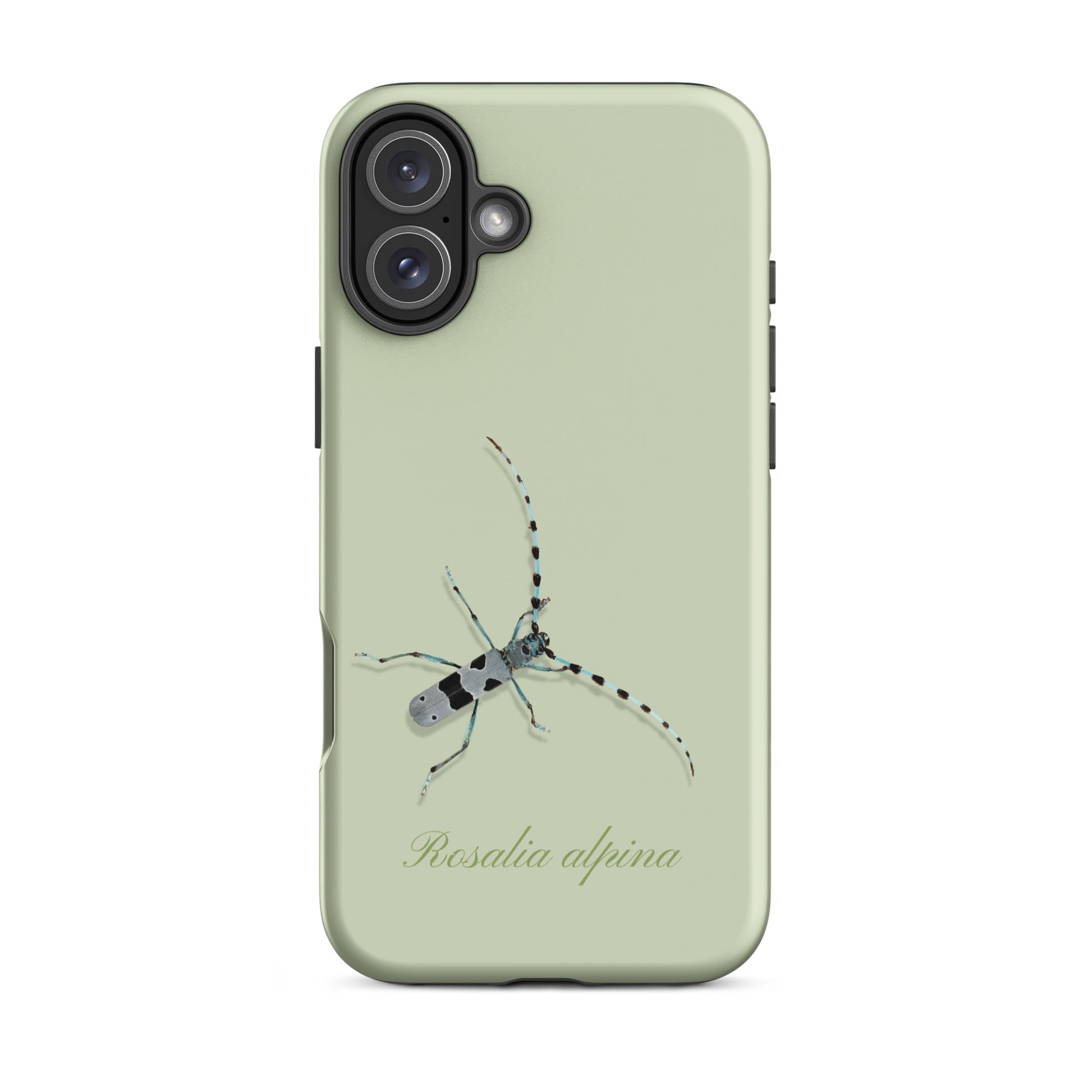 iPhone-Hülle Alpenbock in Hellgrün mit Alpenmotiv, seitliche Ansicht