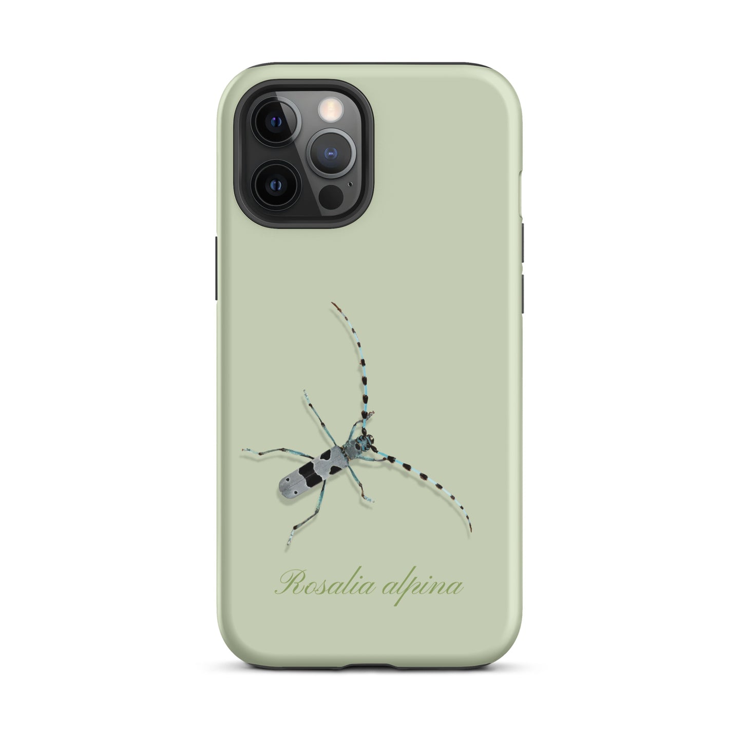 iPhone Case Alpenbock in Hellgrün mit Alpenmotiv, Seitenansicht