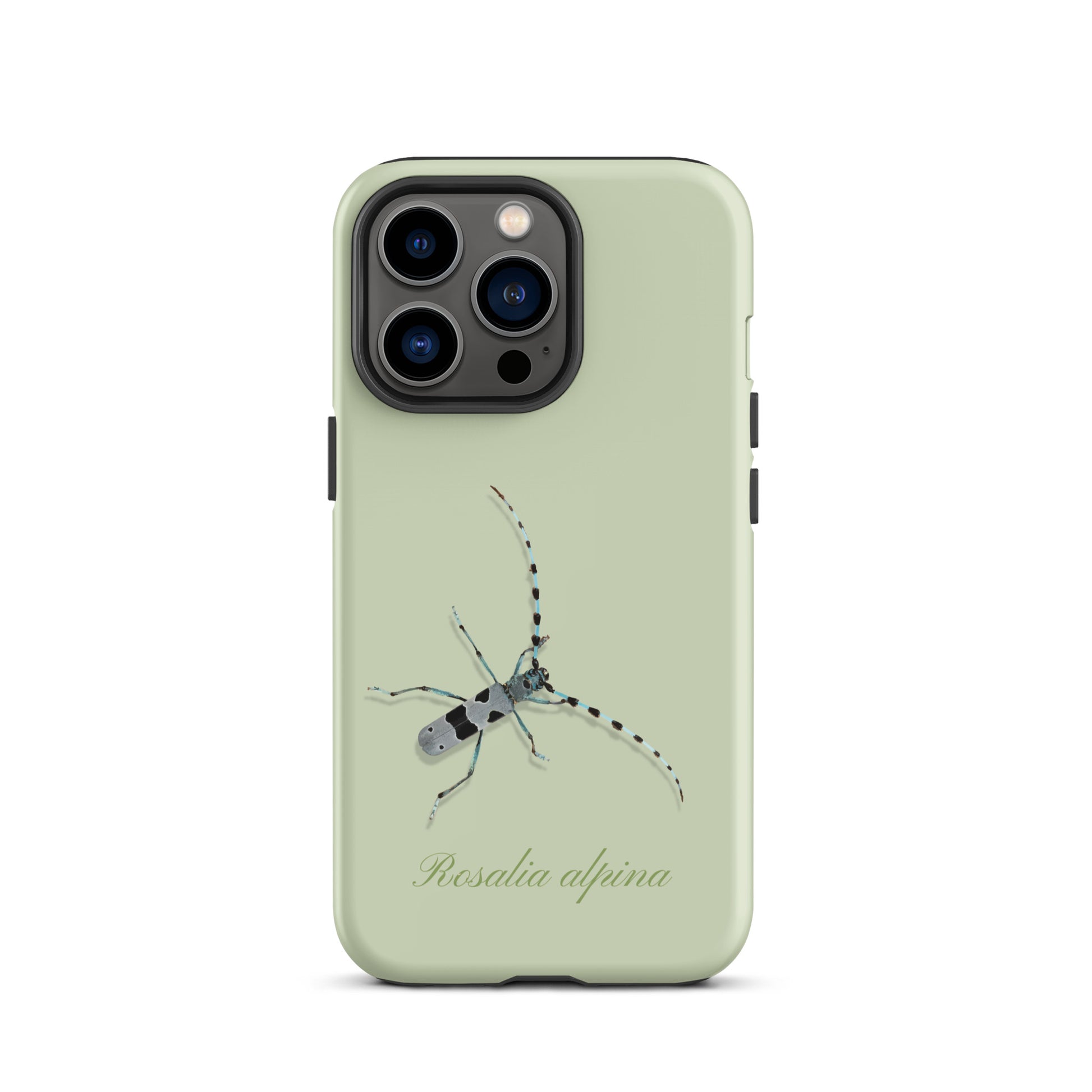 iPhone Case Alpenbock in Hellgrün mit Alpenmotiv, Seitenansicht