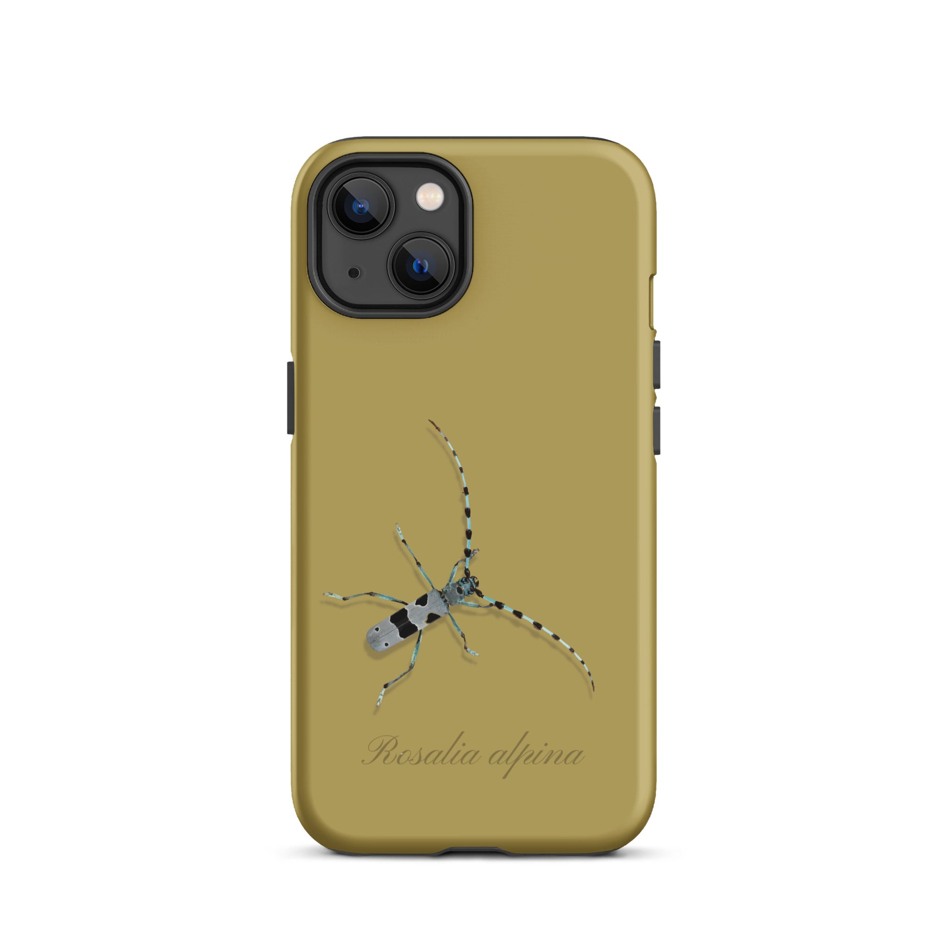 iPhone-Hülle Alpenbock in Ockergelb, Holzoptik mit Schutzfunktion