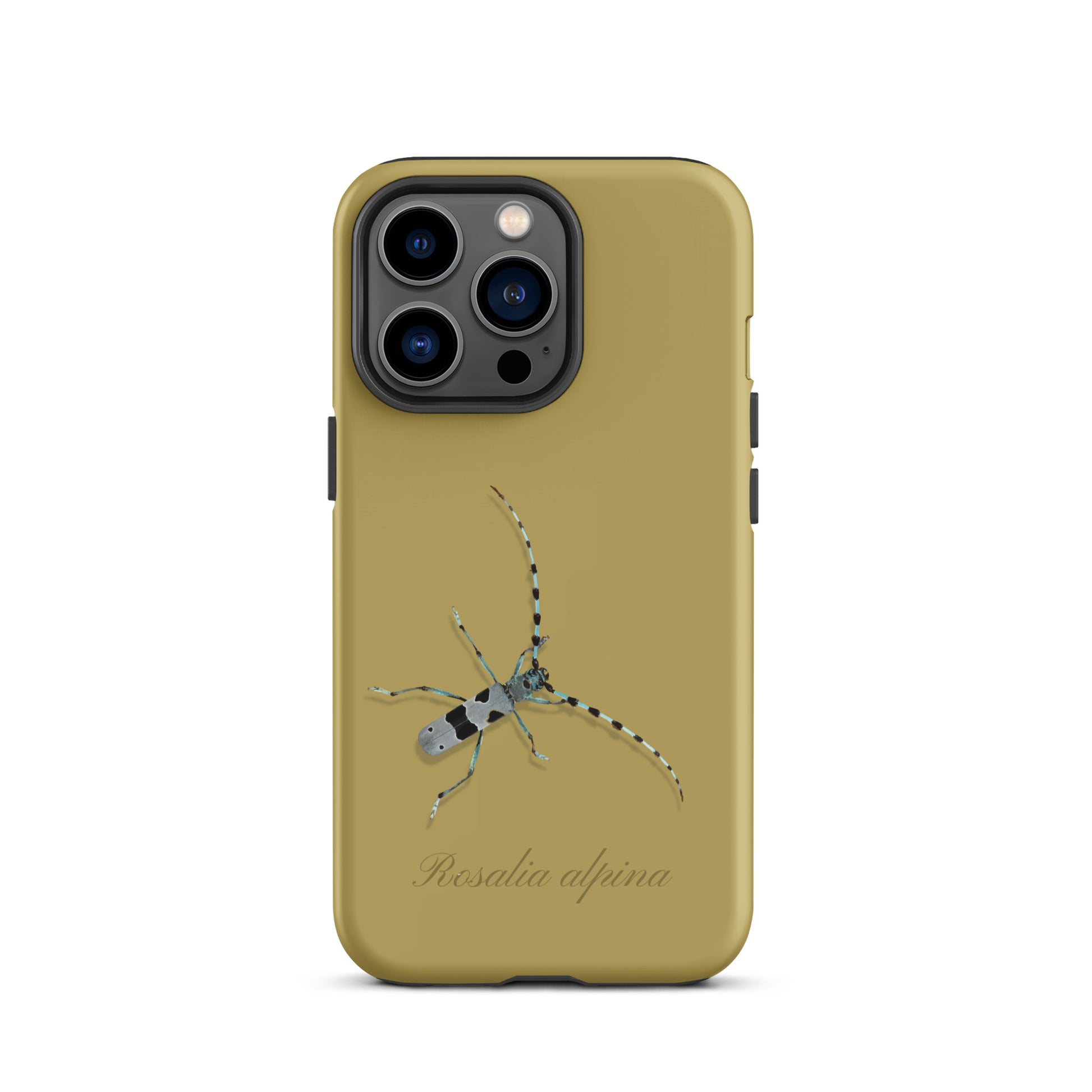 iPhone Case Alpenbock in Ockergelb aus Holz mit Alpenmotiv