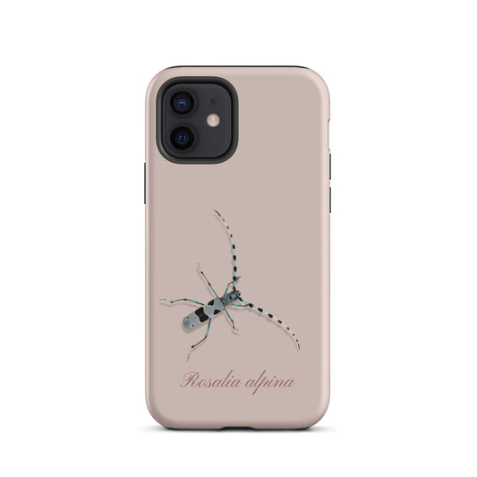 Rosa iPhone Hülle mit Alpenbock-Motiv aus robustem Material