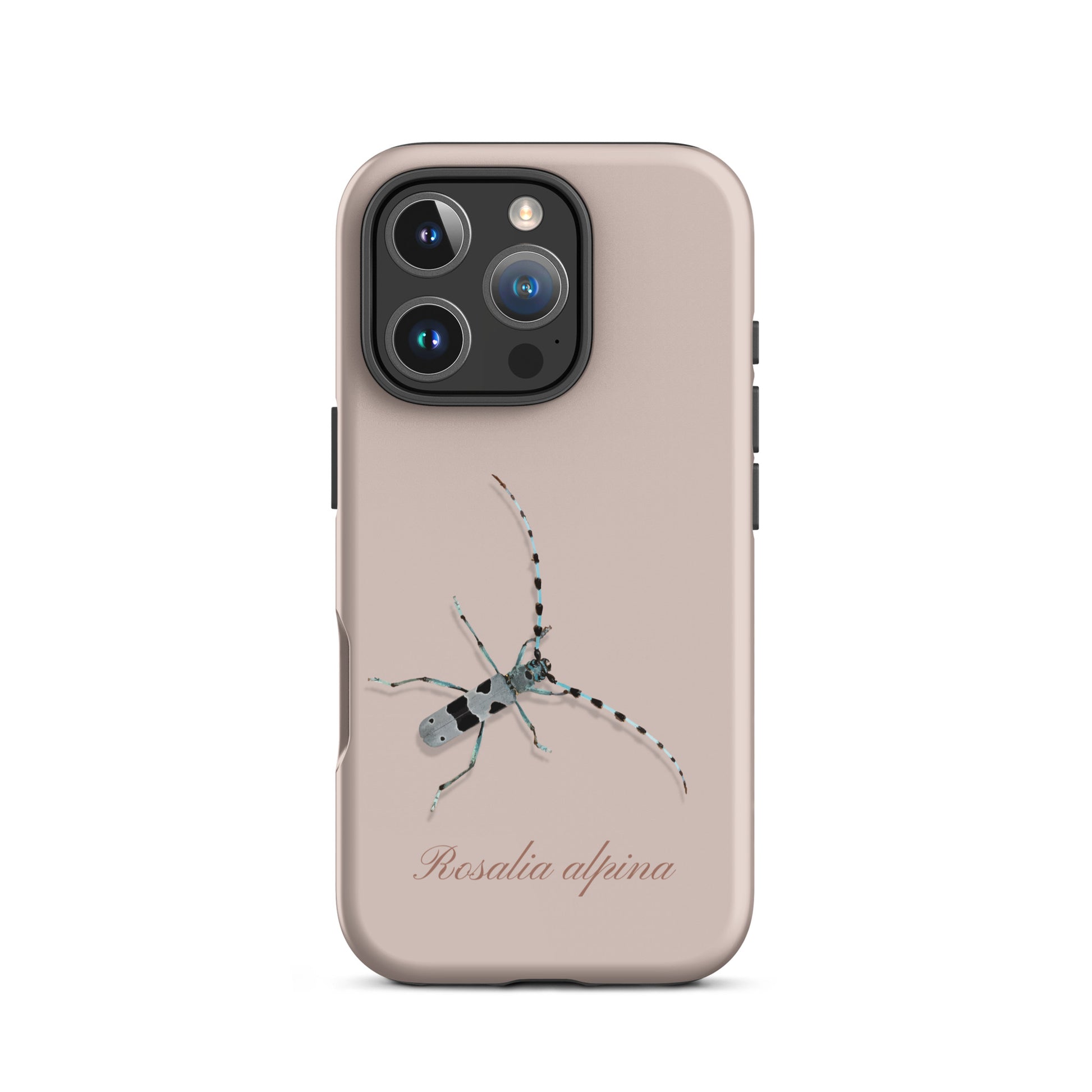 Rosa iPhone-Hülle mit Alpenbock-Motiv aus robustem Kunststoff