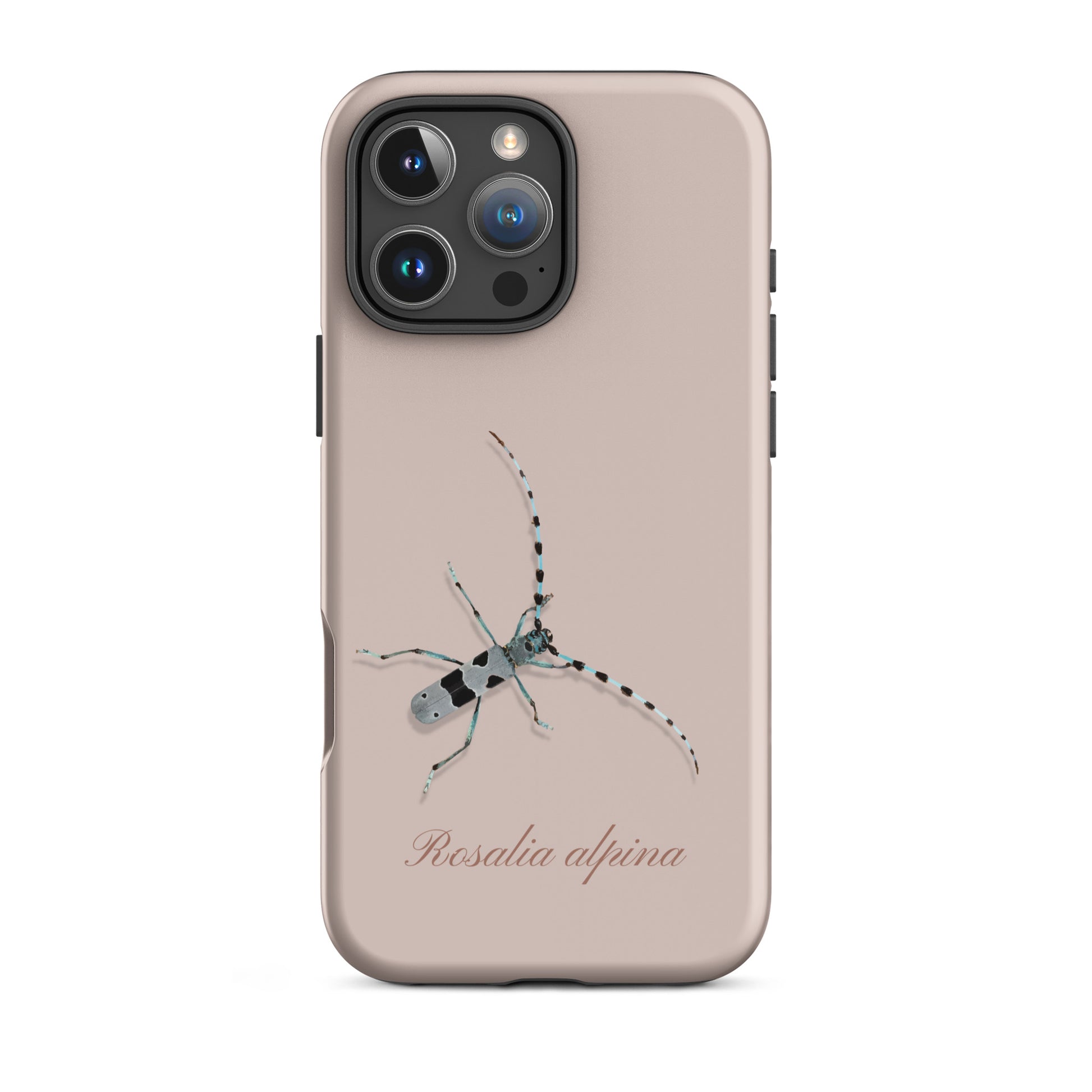Rosa iPhone-Hülle mit Alpenbock-Motiv, schützende Silikonhülle mit Naturdesign.