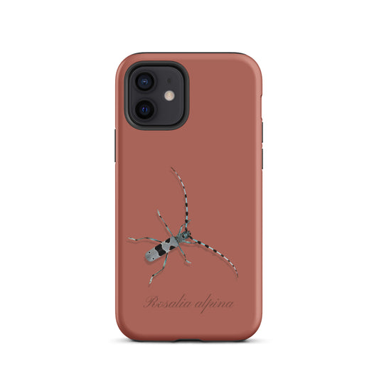 iPhone Case Alpenbock in Ziegelrot, robustes Design mit Alpenmotiv, Seitenansicht