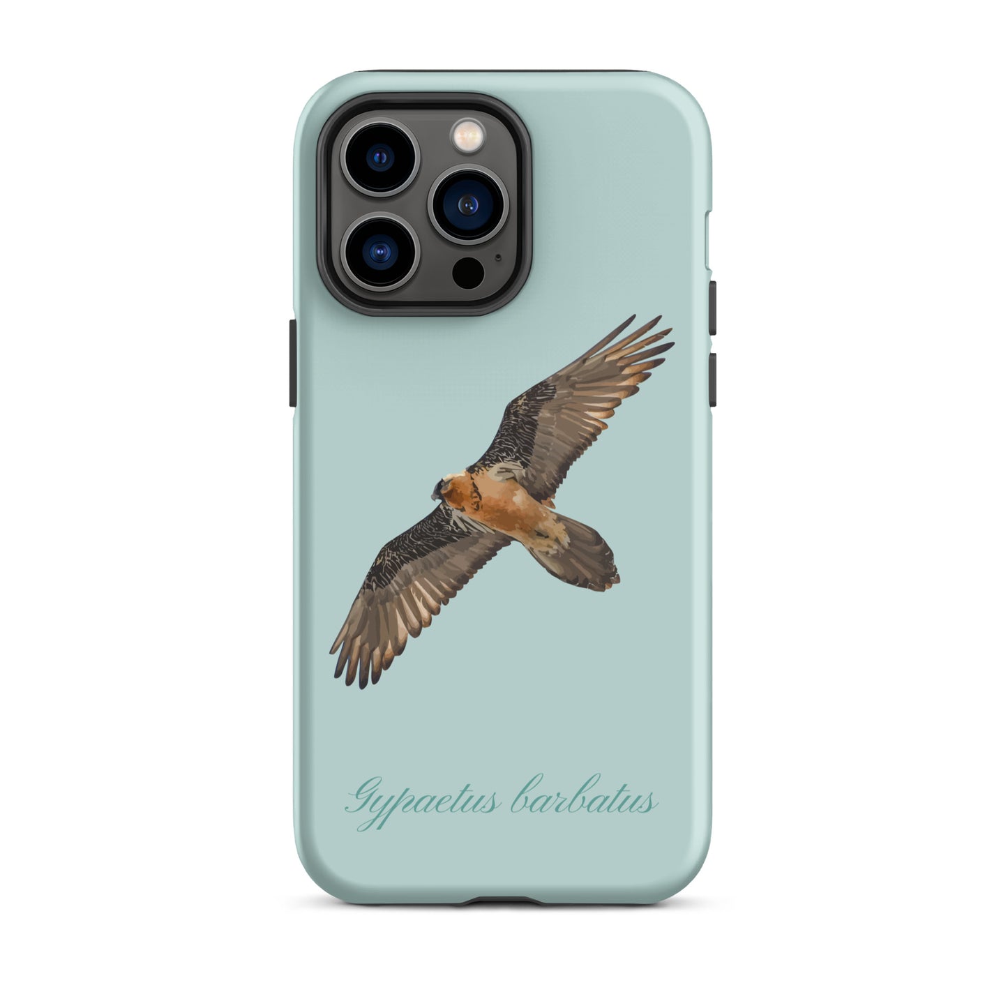 iPhone Case mit Bartgeier Motiv in Hellblau, robuste Handyhülle mit Schutzfunktion