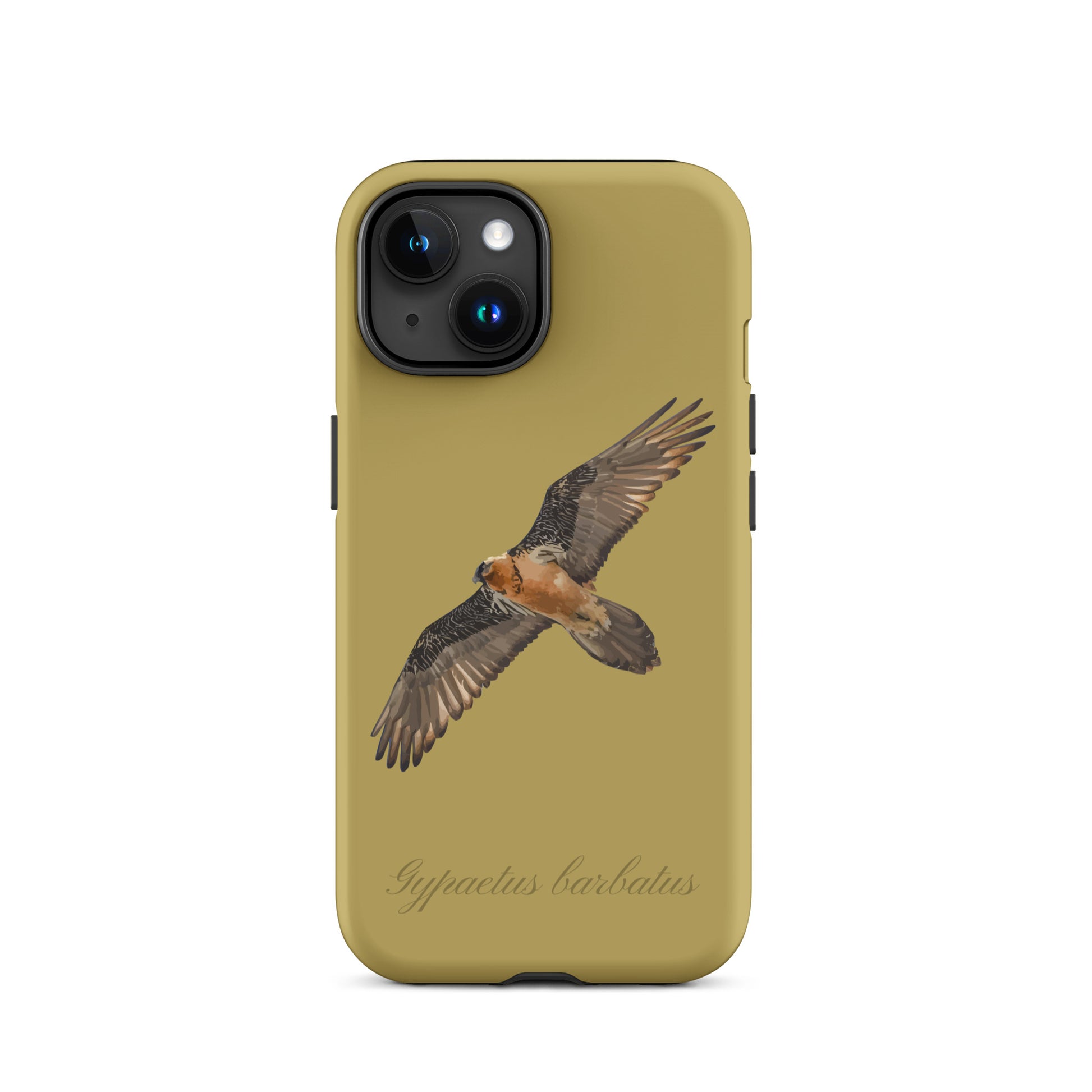 iPhone Hülle mit Bartgeier-Motiv in Ockergelb, robuste Schutzhülle für Apple iPhone