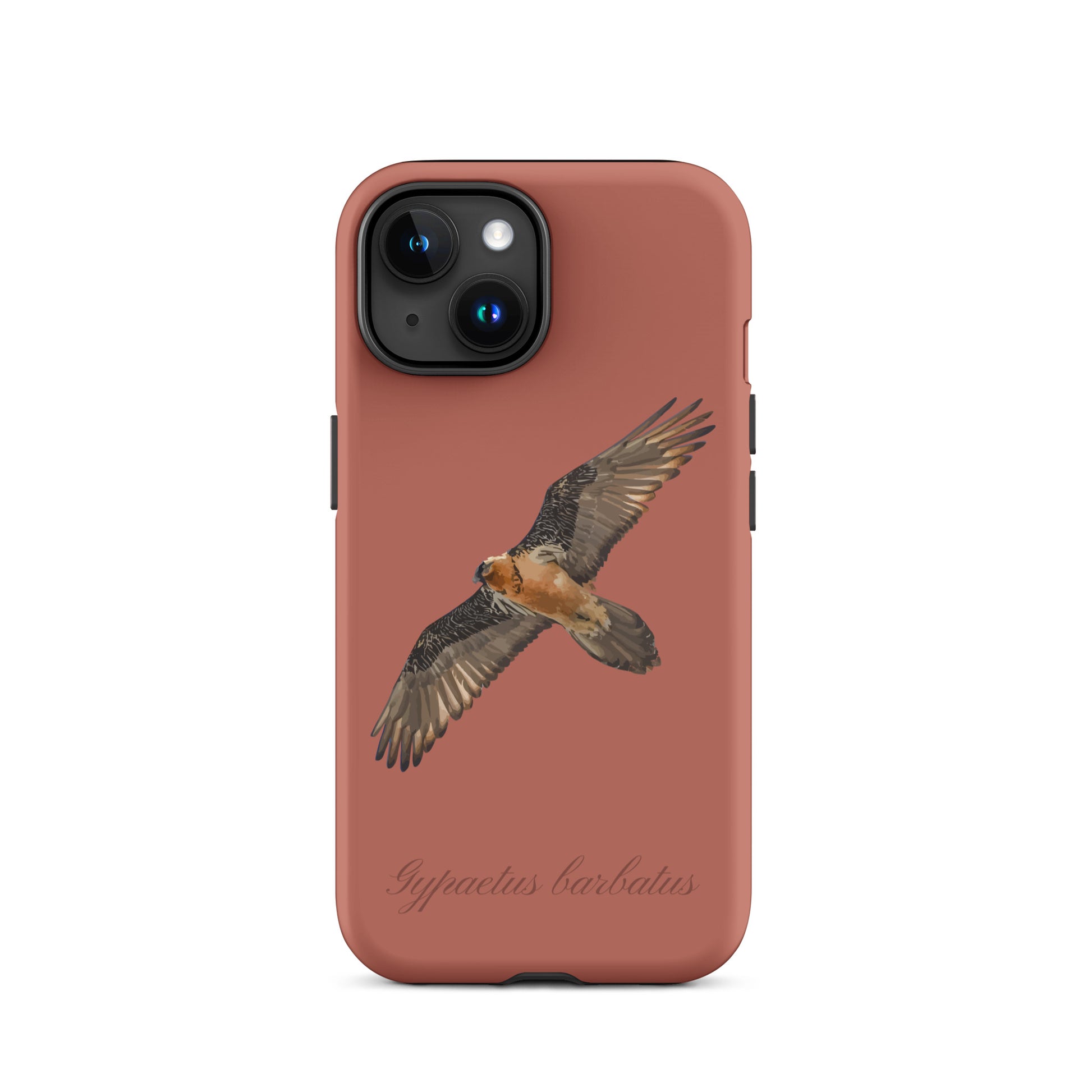 iPhone Case mit Bartgeier-Motiv in Ziegelrot, robuste Schutzhülle aus hochwertigem Material