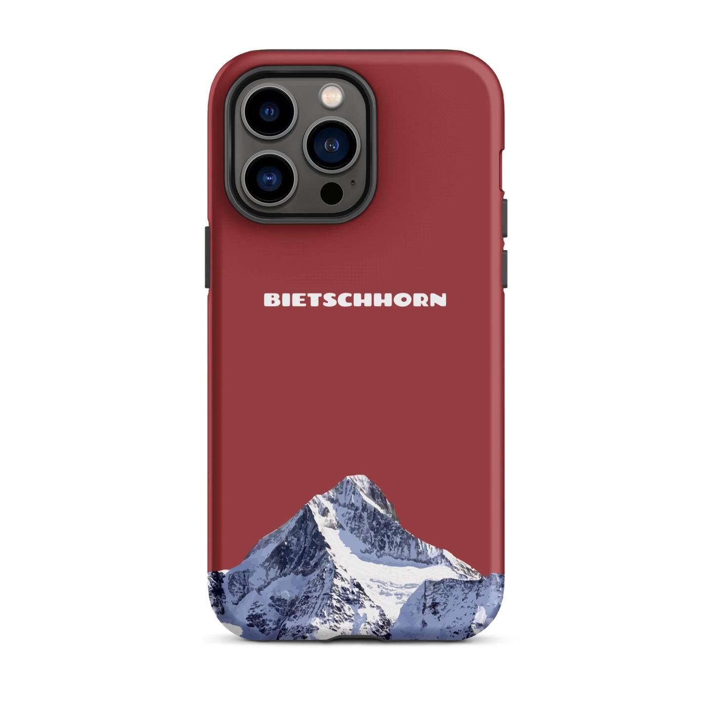 Rote iPhone Handyhülle mit Bietschhorn-Motiv, robustes Hard Case für Apple iPhone
