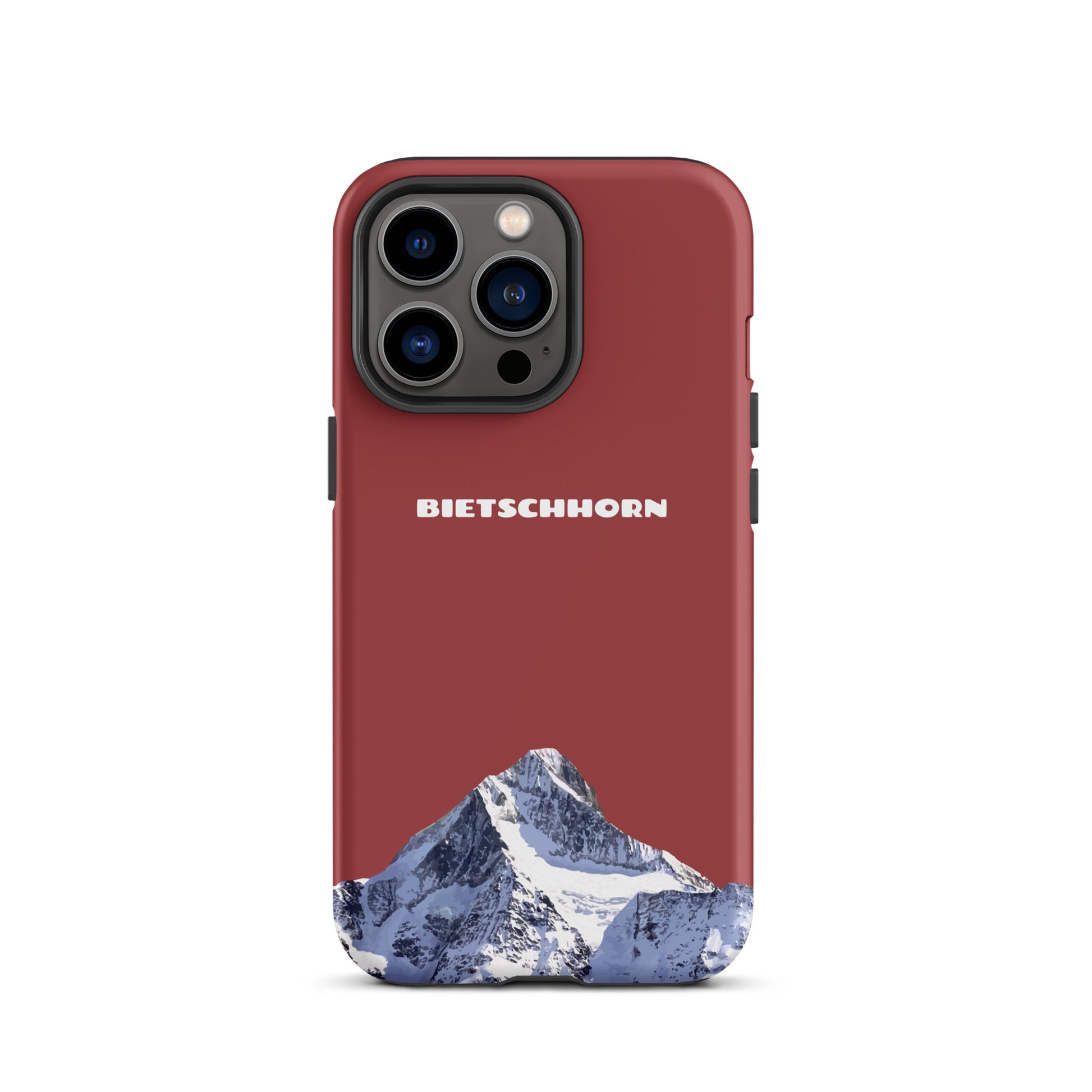 Rote iPhone Hülle mit Bietschhorn-Motiv, Hard Case aus robustem Kunststoff für Apple iPhone