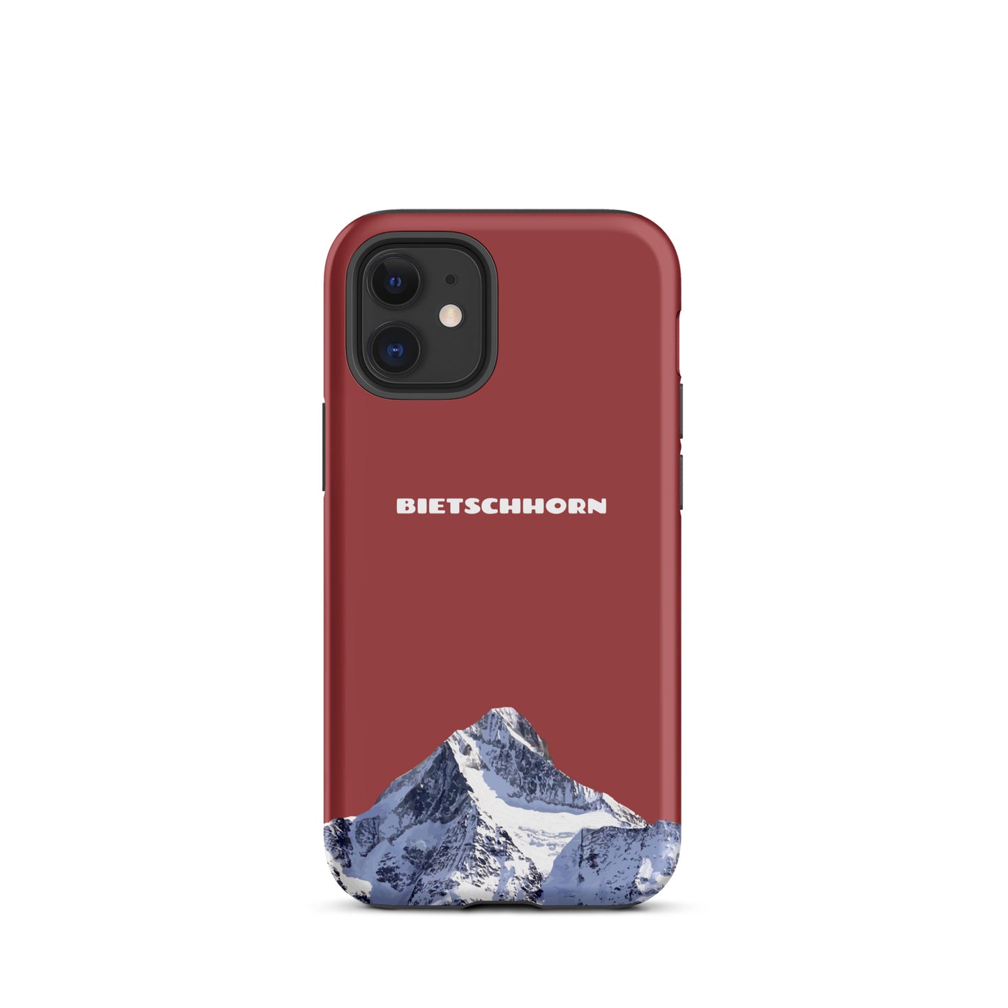 Rote iPhone Hard Case mit Bietschhorn-Berggipfel-Motiv, robustes Design für Apple iPhone, Schutzhülle mit einzigartigem Alpenmotiv