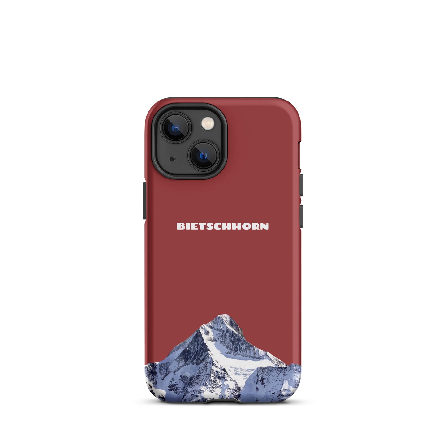 Rote iPhone Handyhülle mit Bietschhorn-Motiv, hartes Case für Apple iPhone, Schutzhülle mit Schweizer Alpen-Design