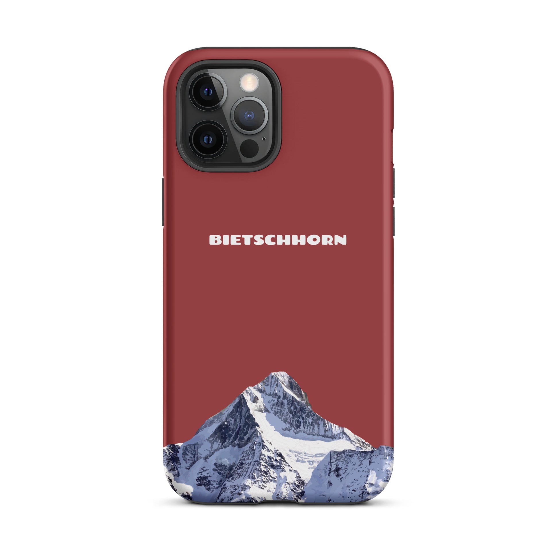 Rote iPhone Handyhülle mit Bietschhorn-Motiv, Schutzhülle für Apple iPhone
