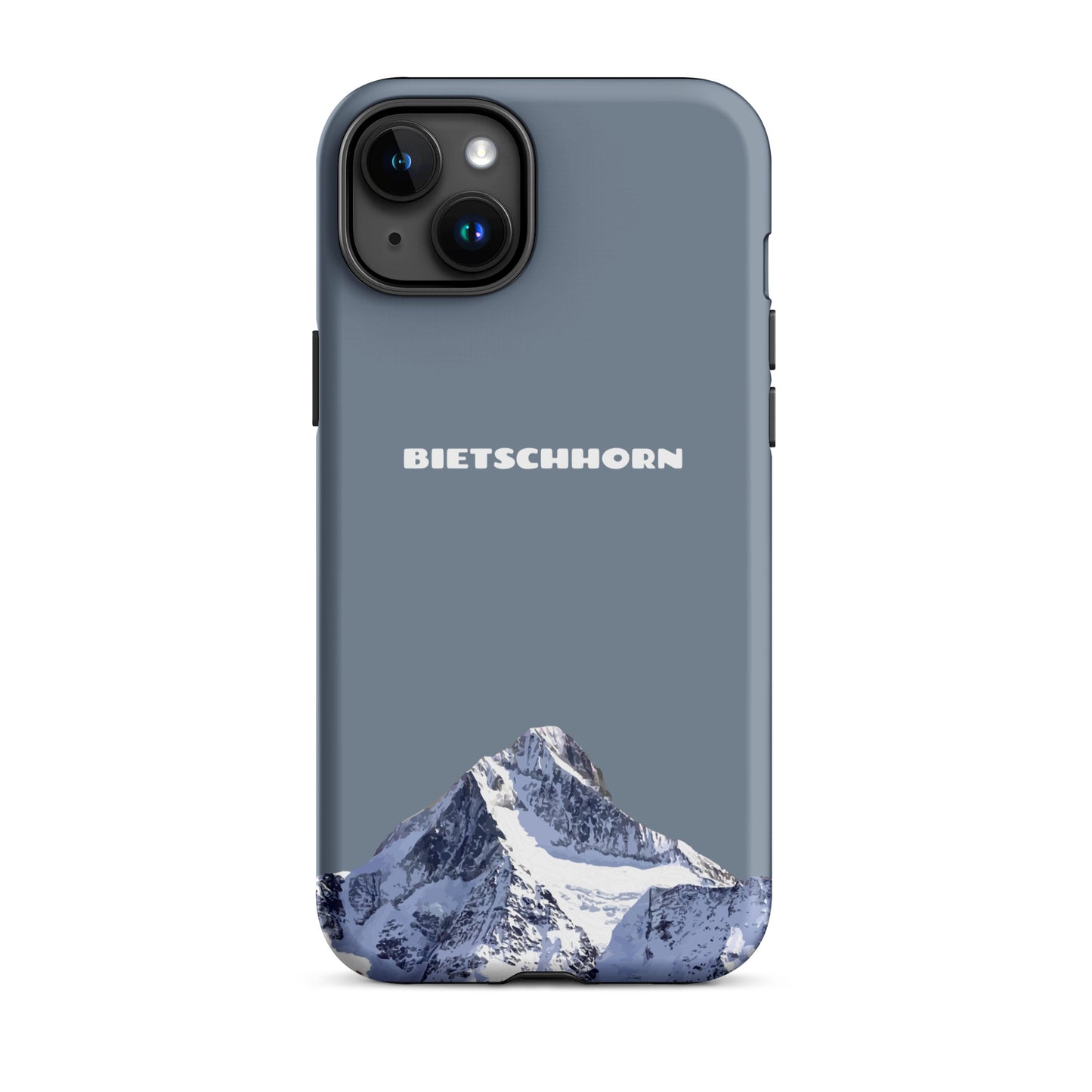 iPhone Case - Bietschhorn - Schiefergrau: Hard Case für Apple iPhone mit dem Berggipfel des Bietschhorn im Wallis