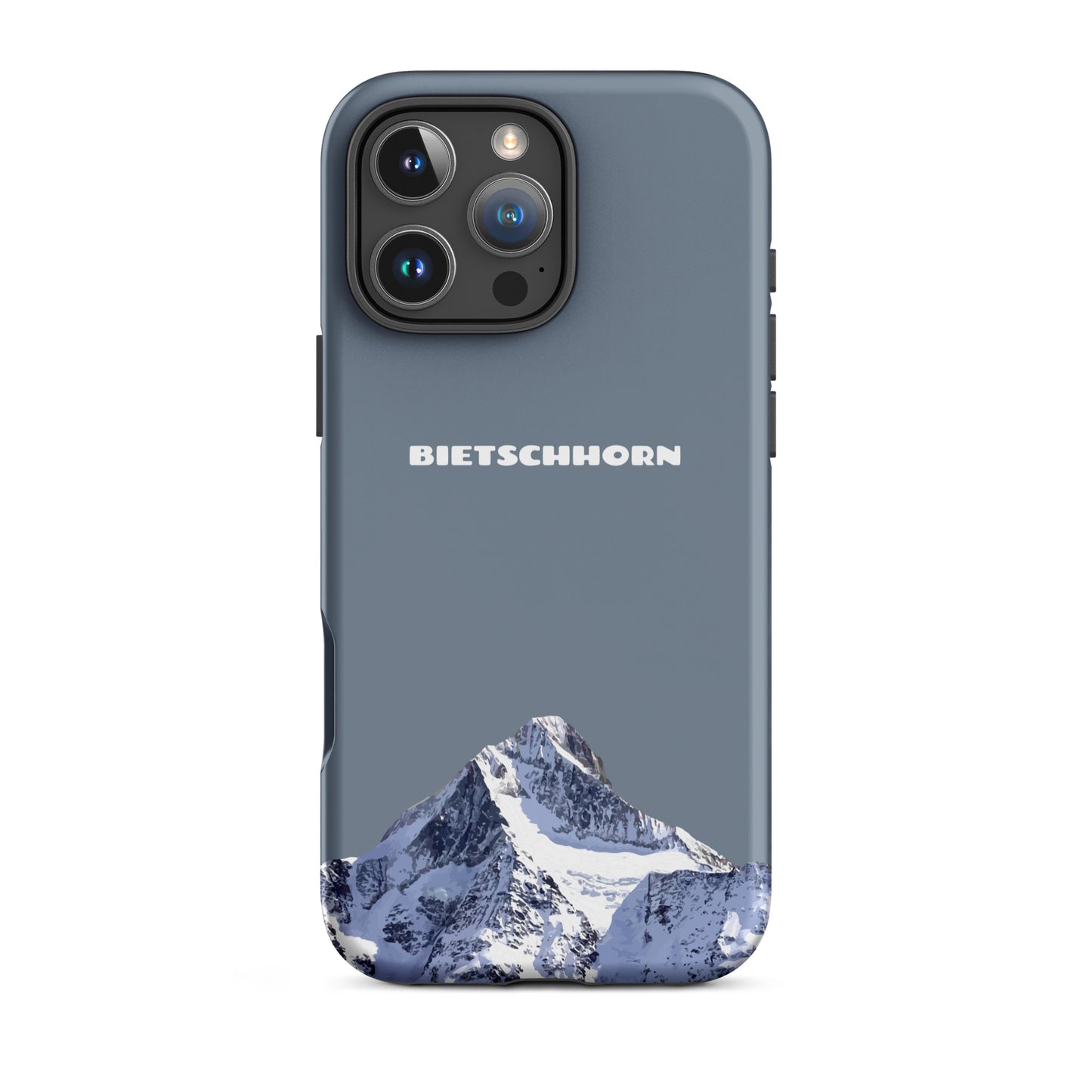 iPhone Case - Bietschhorn - Schiefergrau: Hard Case für Apple iPhone mit dem Berggipfel des Bietschhorn im Wallis