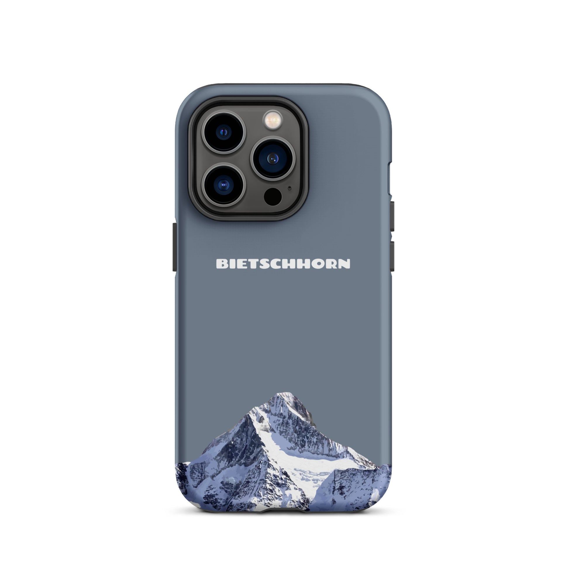 iPhone Case - Bietschhorn - Schiefergrau: Hard Case für Apple iPhone mit dem Berggipfel des Bietschhorn im Wallis