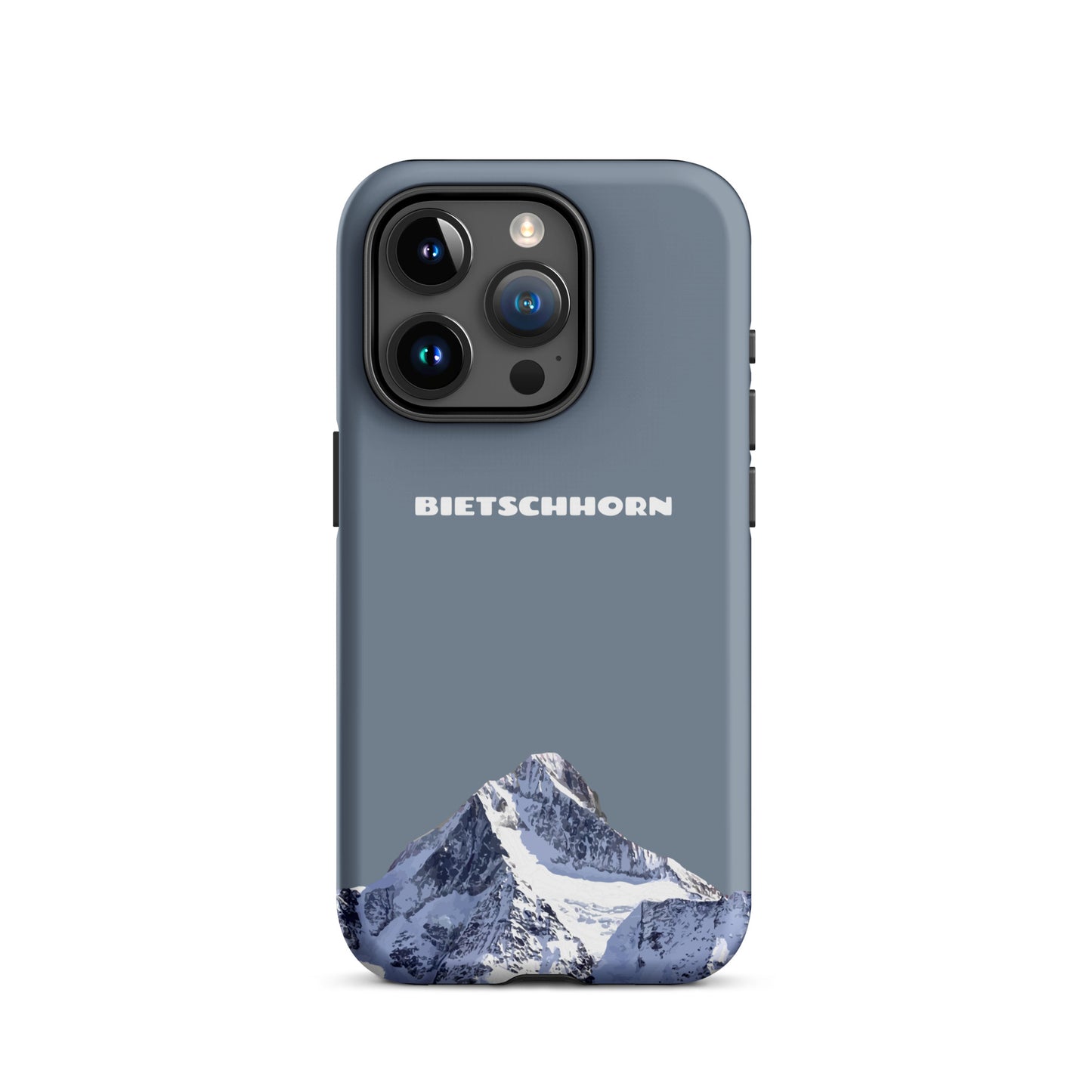 iPhone Case - Bietschhorn - Schiefergrau: Hard Case für Apple iPhone mit dem Berggipfel des Bietschhorn im Wallis